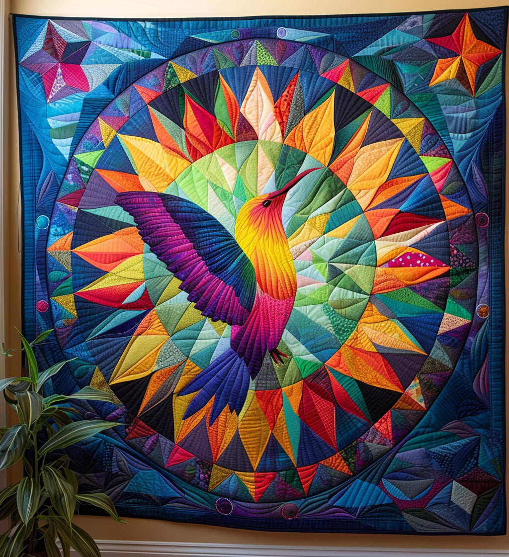 Indigenous Hues Quilted Blanket King Comforter Sets Great Hummingbird Lover Gifts