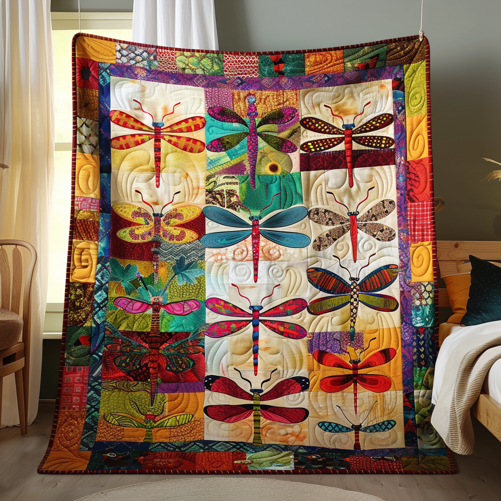 Inspiring Dragonfly Patterned Quilted Blanket Best Bedding Sets Dragonfly Lover Gifts For Women