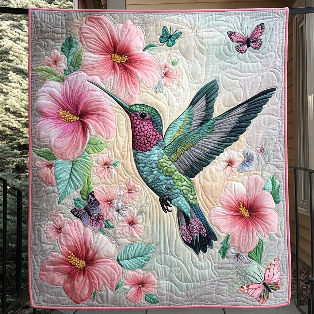 Iridescent Flight Quilted Blanket Comforter And Sheet Sets Hummingbird Gift Ideas