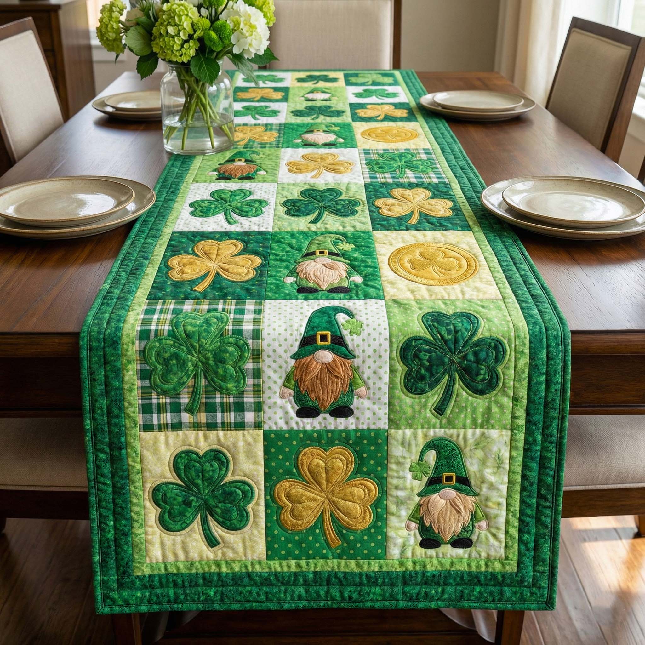 Irish Blessing Quilted Table Runner Dining Room Table Decor Ideas St Patty Gifts