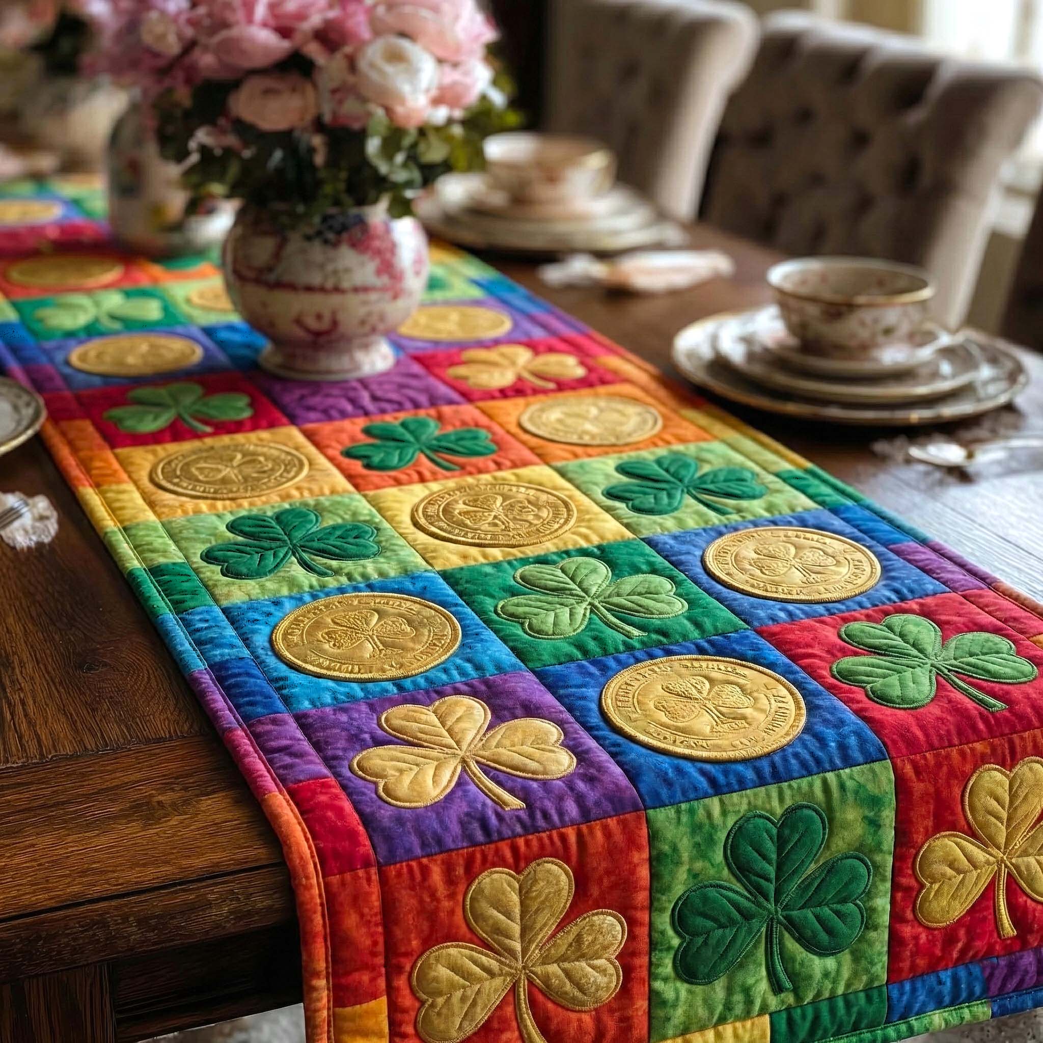 Irish Blessing Quilted Table Runner Dining Table Ideas St Patrick's Day Gifts For Students