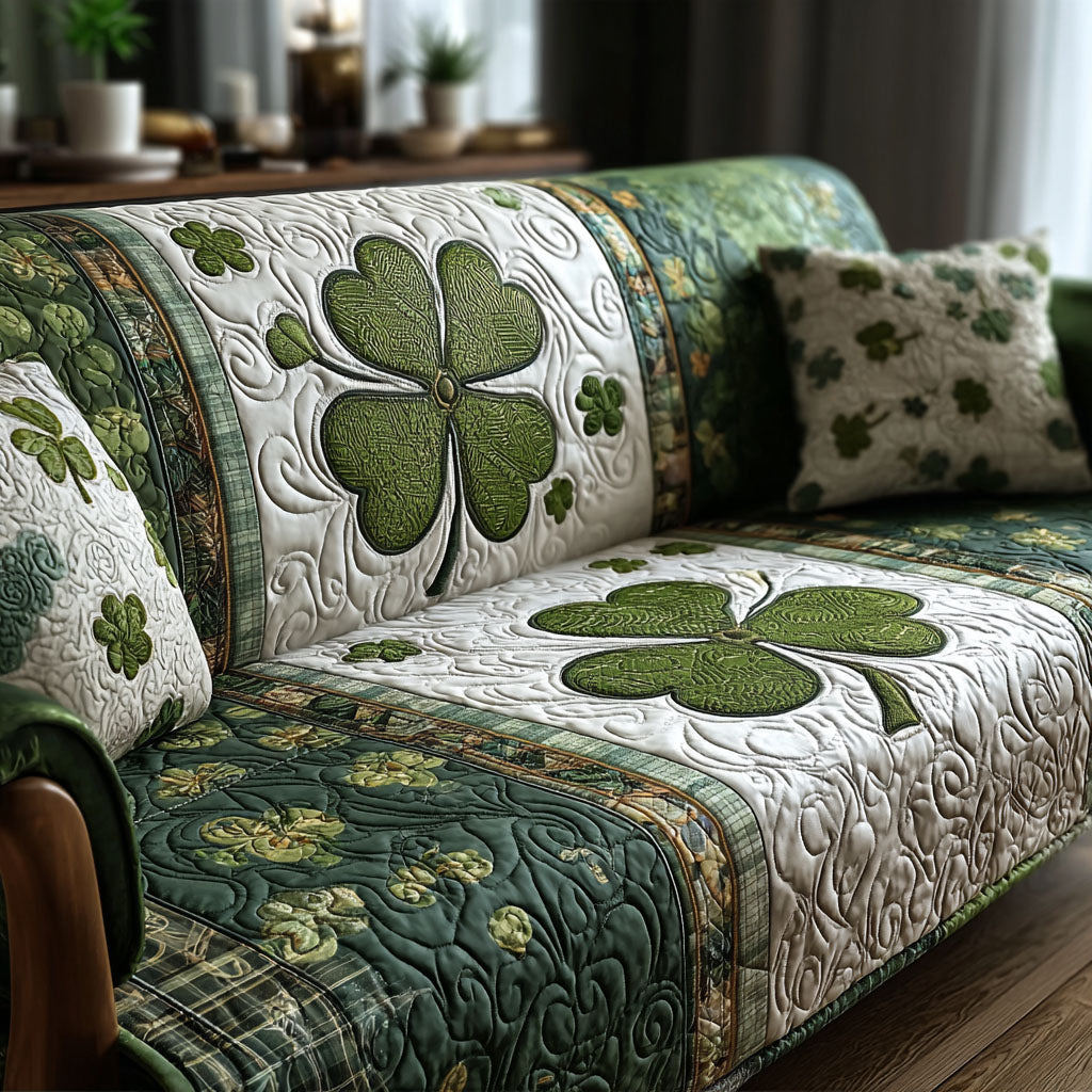 Irish Cozy Quilted Sofa Cover Sofa Chair Covers St Pattys Day Gifts