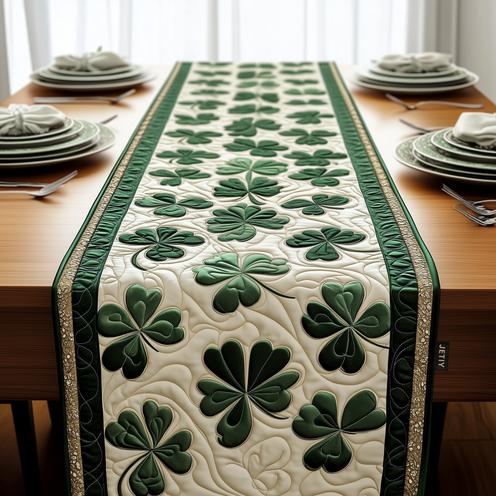 Irish Shamrock Quilted Table Runner Dining Room Table Runners Cute St Patrick's Day Gifts