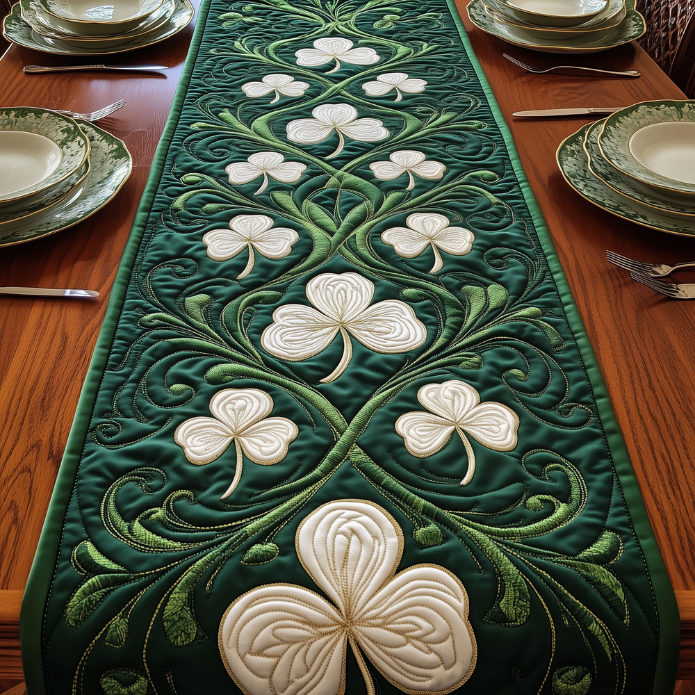 Irish Shamrock Quilted Table Runner Dining Table Ideas Unique St Patrick's Day Gifts