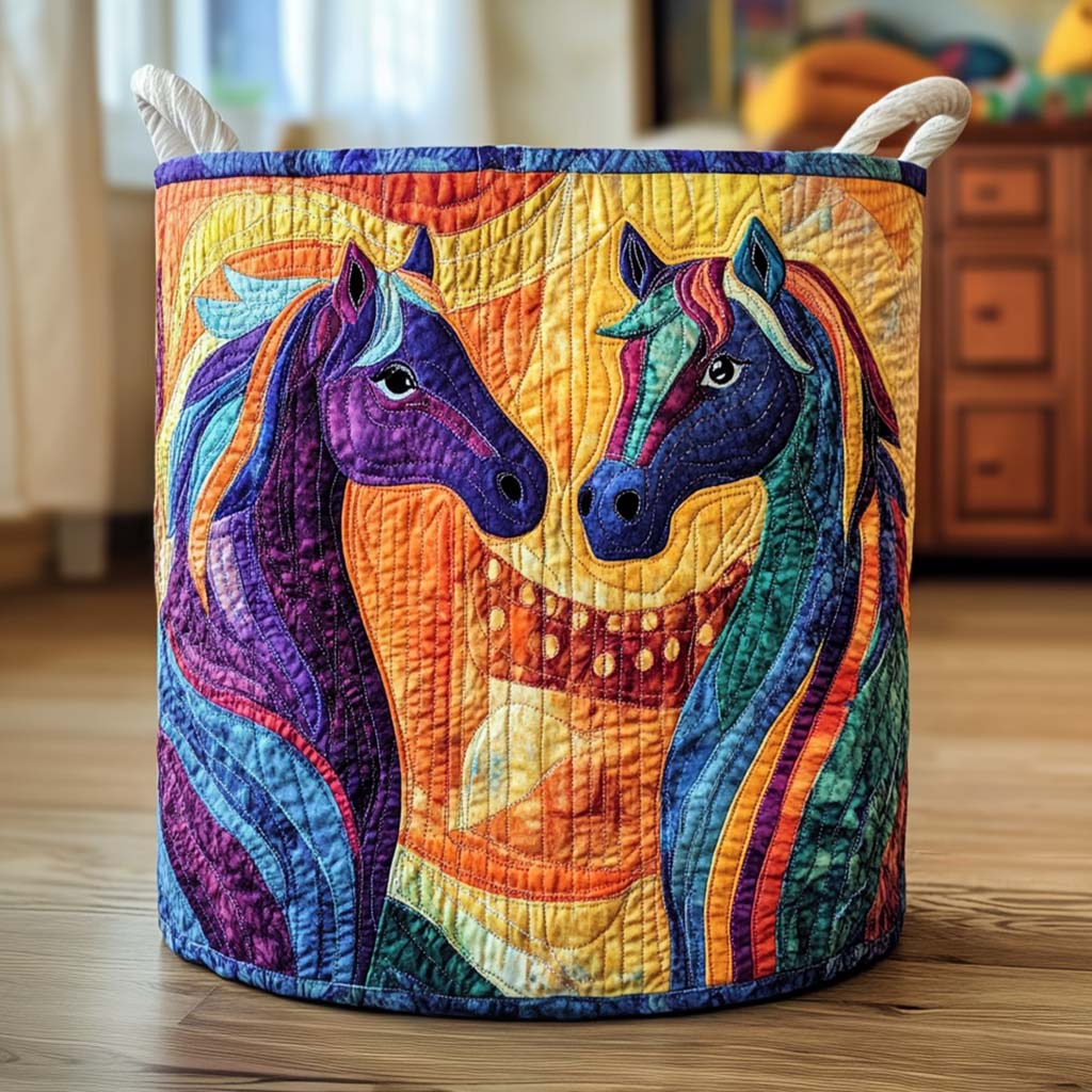 Iron Horse Quilted Laundry Basket Best Laundry Hamper Valentines Gifts For Horse Lovers