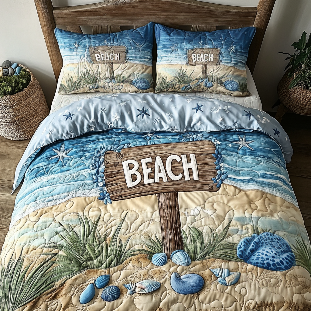 Island Breeze Quilted Bedding Set Best Bedsheets Best Gifts For Beach Lovers