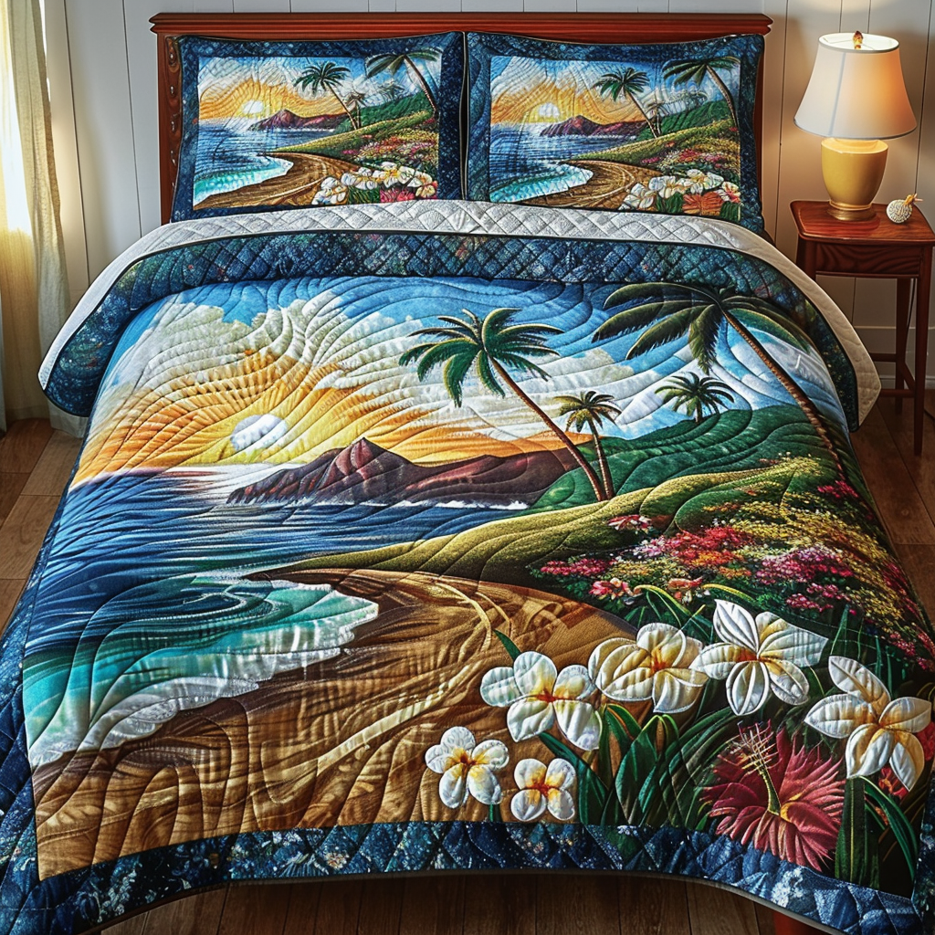 Island Breeze Quilted Bedding Set Cute Sheet Sets Special Mothers Day Presents