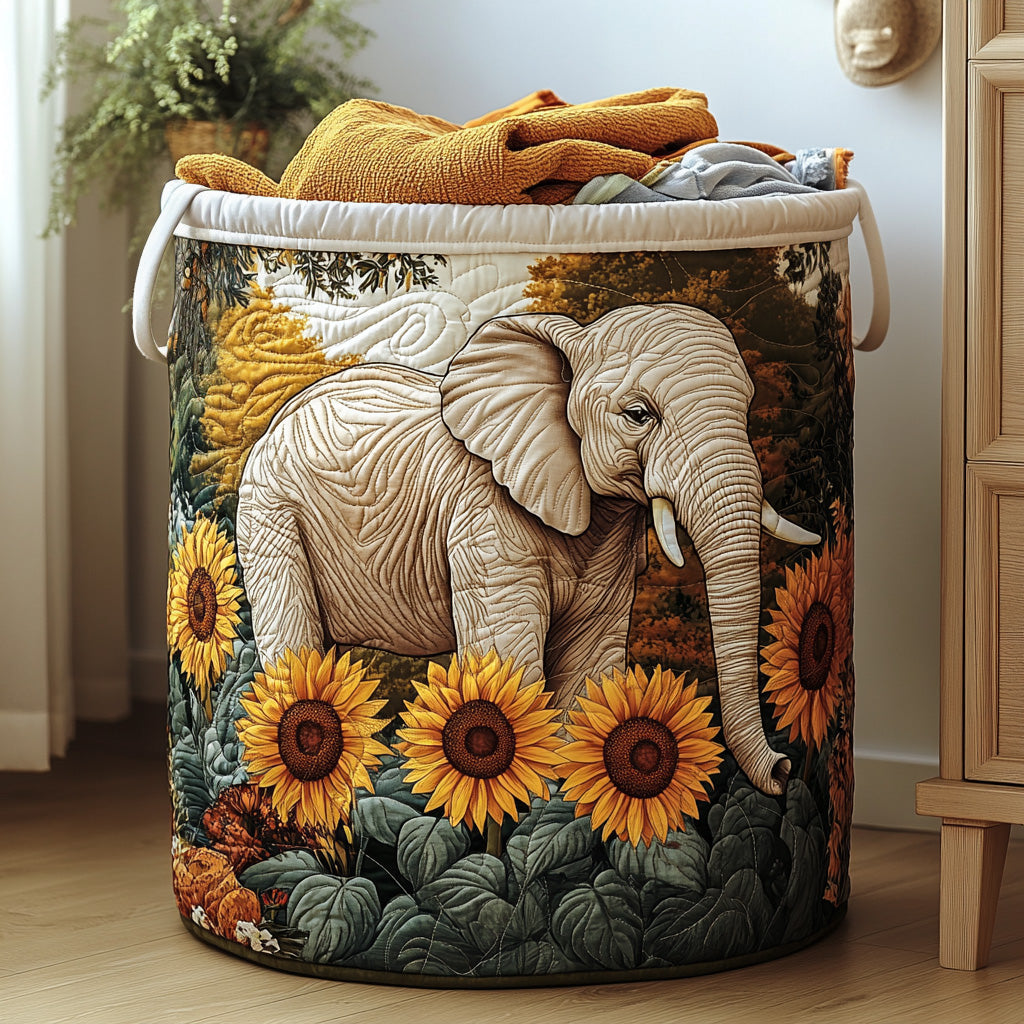 Ivory Haven Quilted Laundry Basket Laundry Hamper Elephant Related Gifts