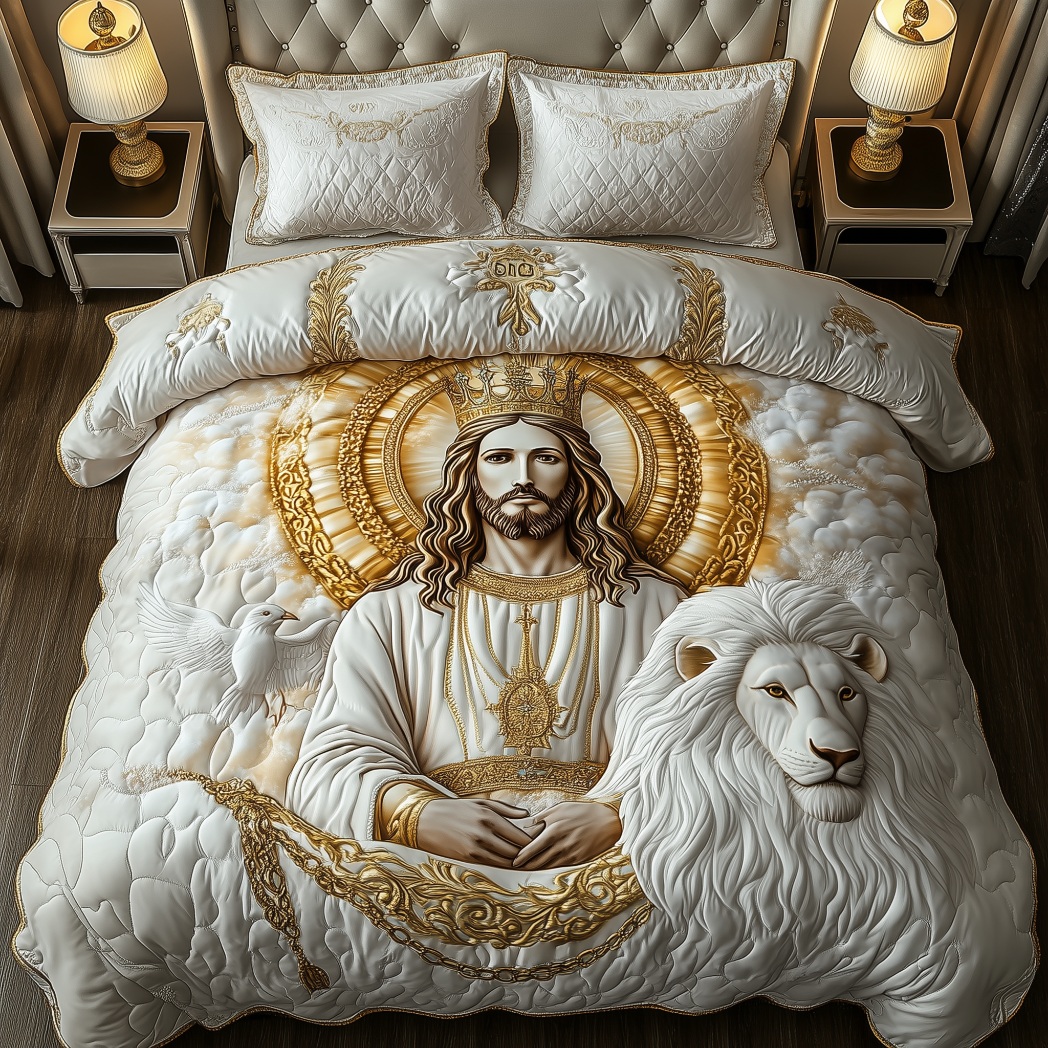 Jesus Eternal Glory Quilted Bedding Set Bedroom Decor Ideas Christian Mother's Day Gifts