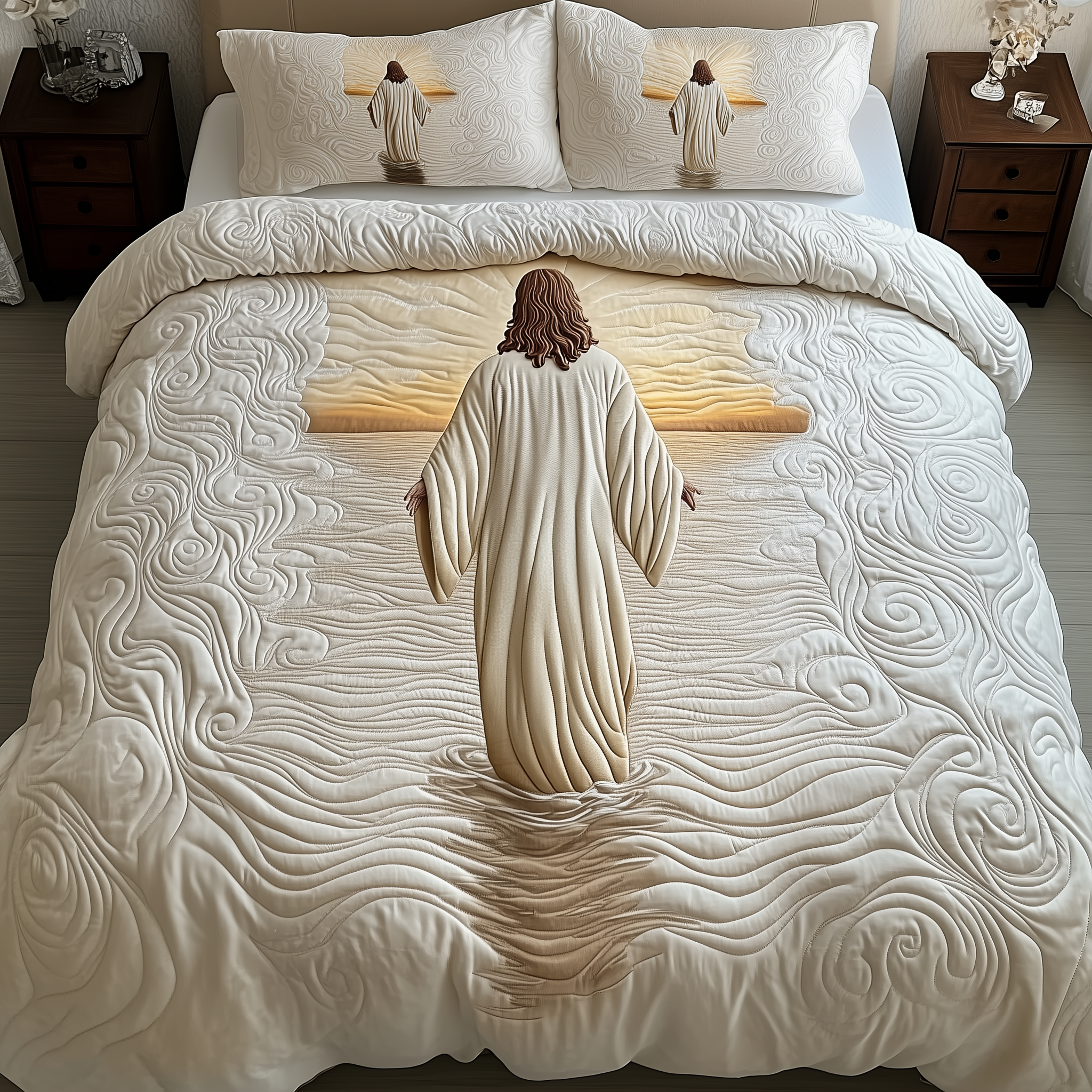 Jesus Quilted Bedding Set Good Sheet Sets Christian Gifts For Men