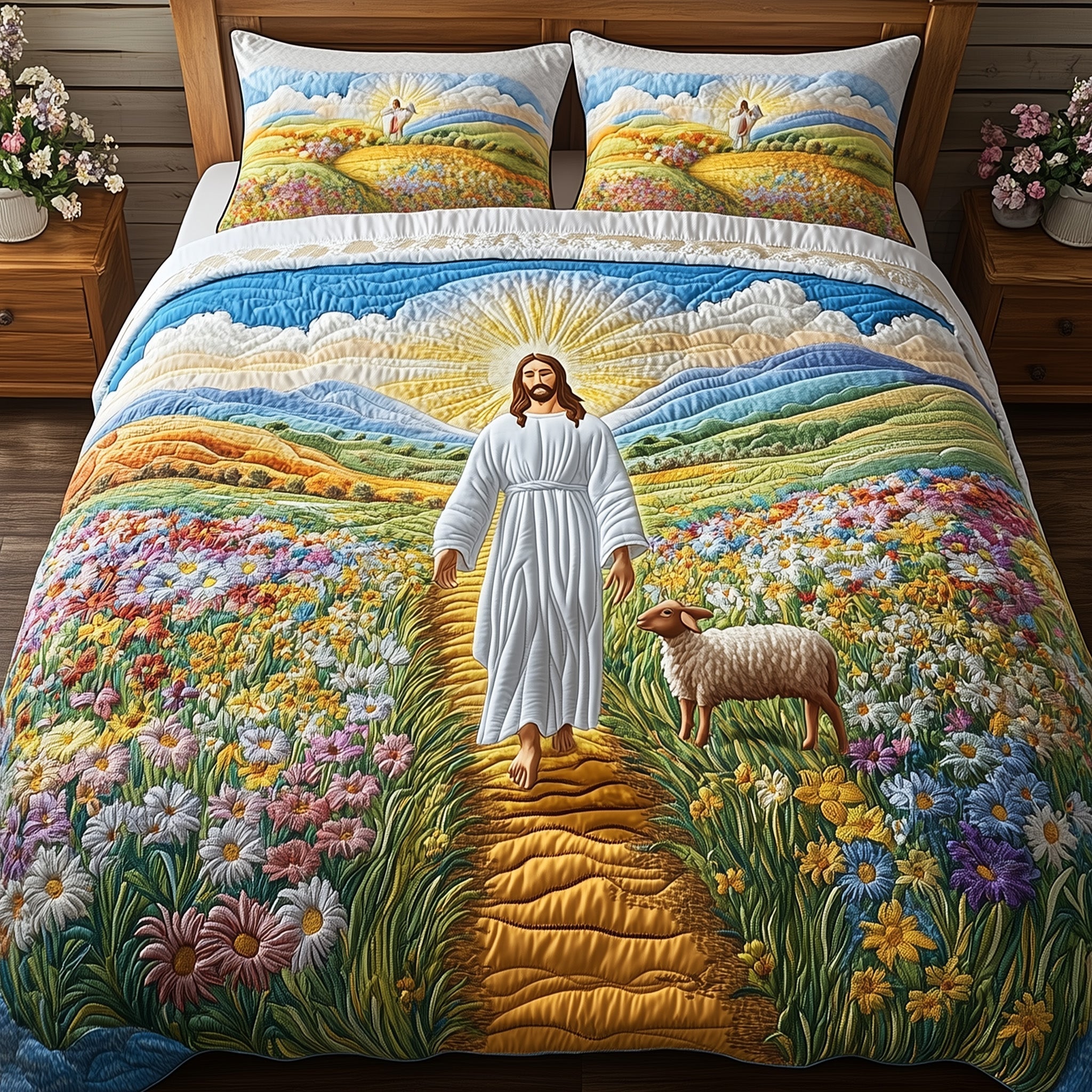 Jesus the Great Quilted Bedding Set Best Bedding Sets Religious Christmas Gifts