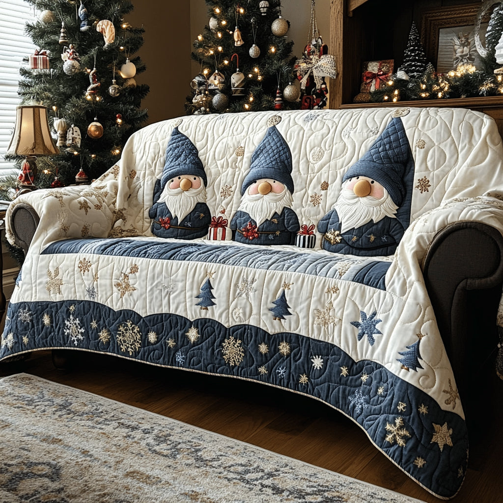 Jingle Beard Quilted Sofa Cover Sofa Chair Covers Gnome Gifts For Christmas