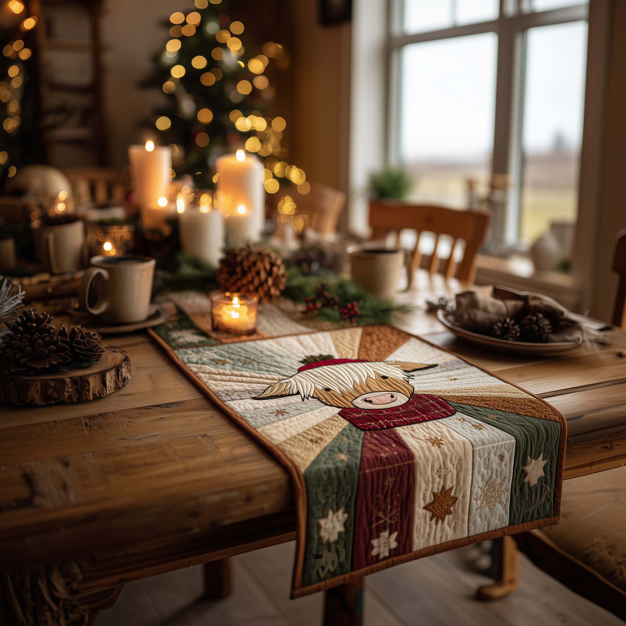 Jolly Highlands Quilted Table Runner Christmas Holiday Table Runners Great Family Gifts For Christmas