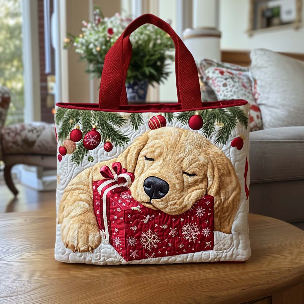 Jolly Pup Quilted Tote Bag Work Tote Presents For Mum Christmas