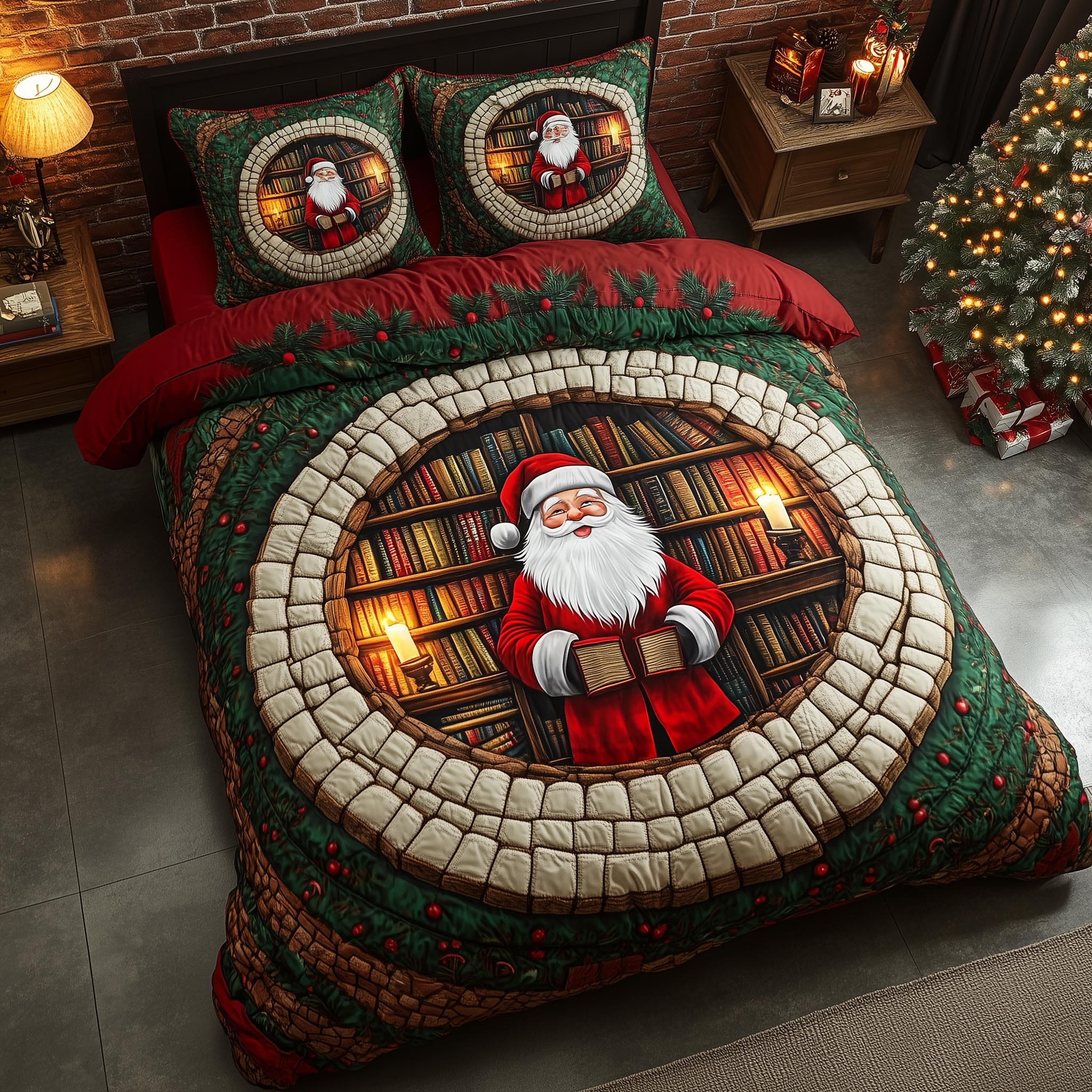Jolly Santa Quilted Bedding Set Christmas Bedroom Ideas Christmas Gift Ideas For Her