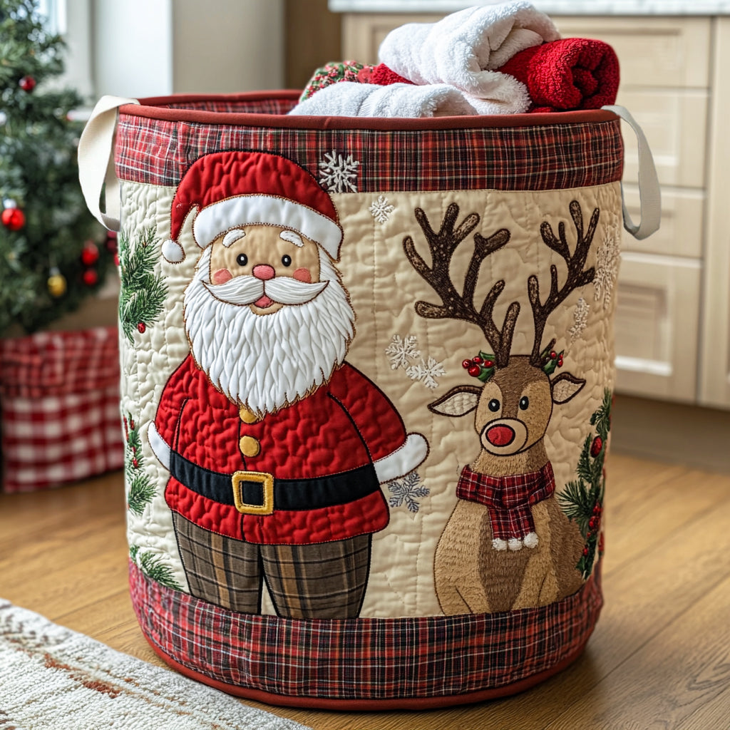 Jolly Santa Quilted Laundry Basket Best Hampers Christmas Gift For Girlfriend