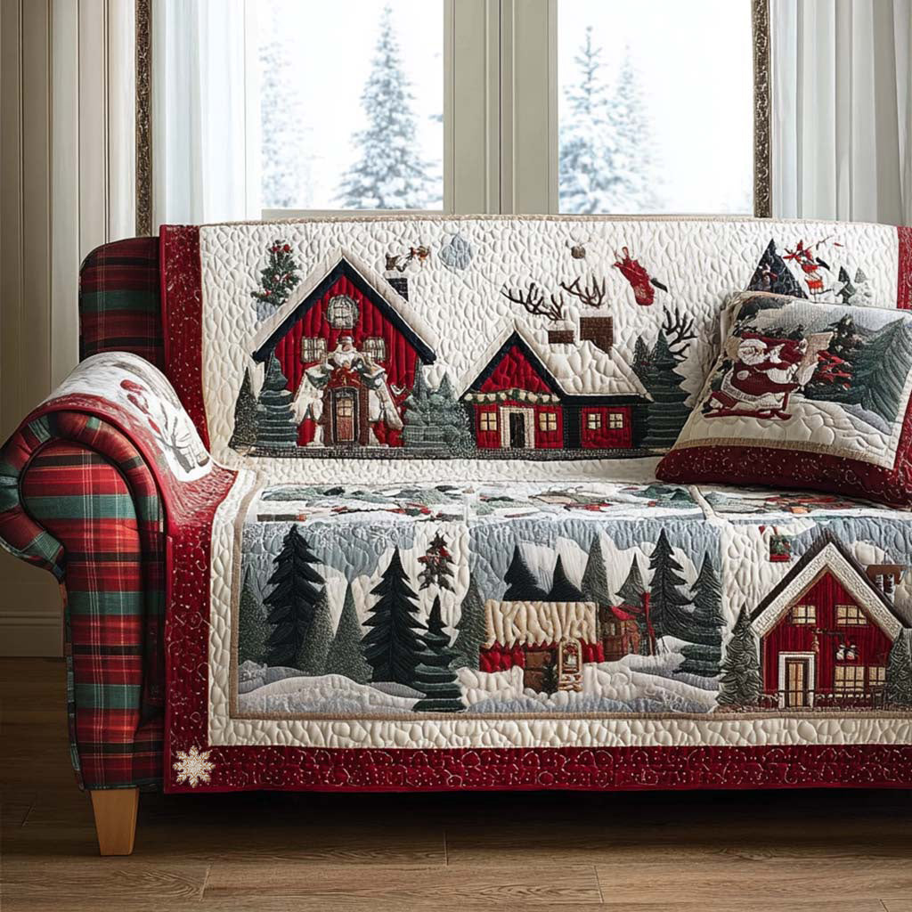 Jolly Season Quilted Sofa Cover Slipcover Sofa Xmas Gifts For Family