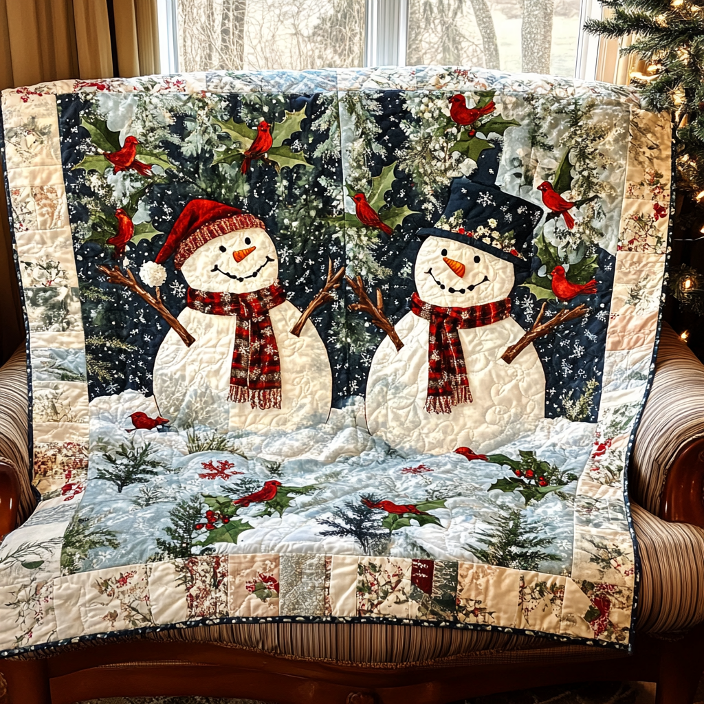 Jolly Snowman Quilted Blanket Best Christmas Decorations For Bedroom Best Gifts For A Family For Christmas