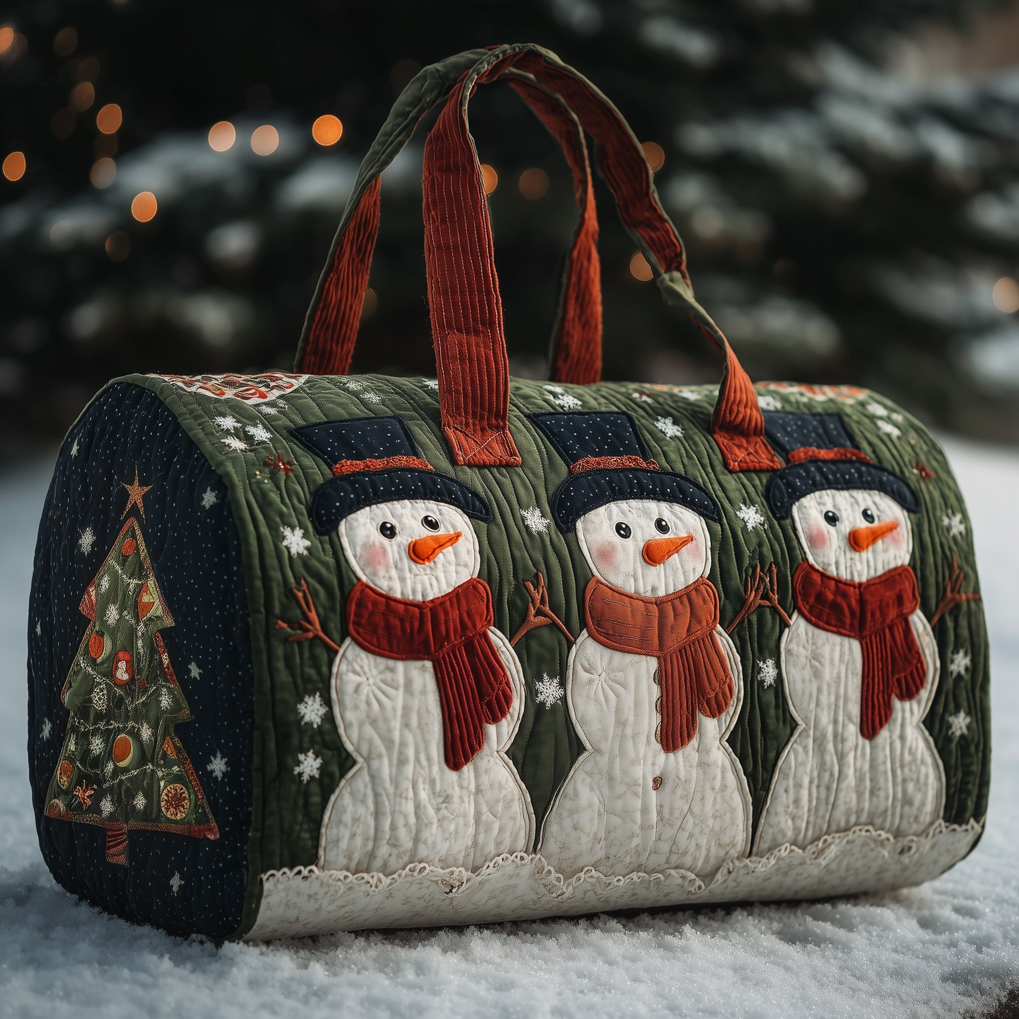 Jolly Snowman Quilted Duffle Bag Best Rated Duffel Bags Mother's Day Gifts For Friends