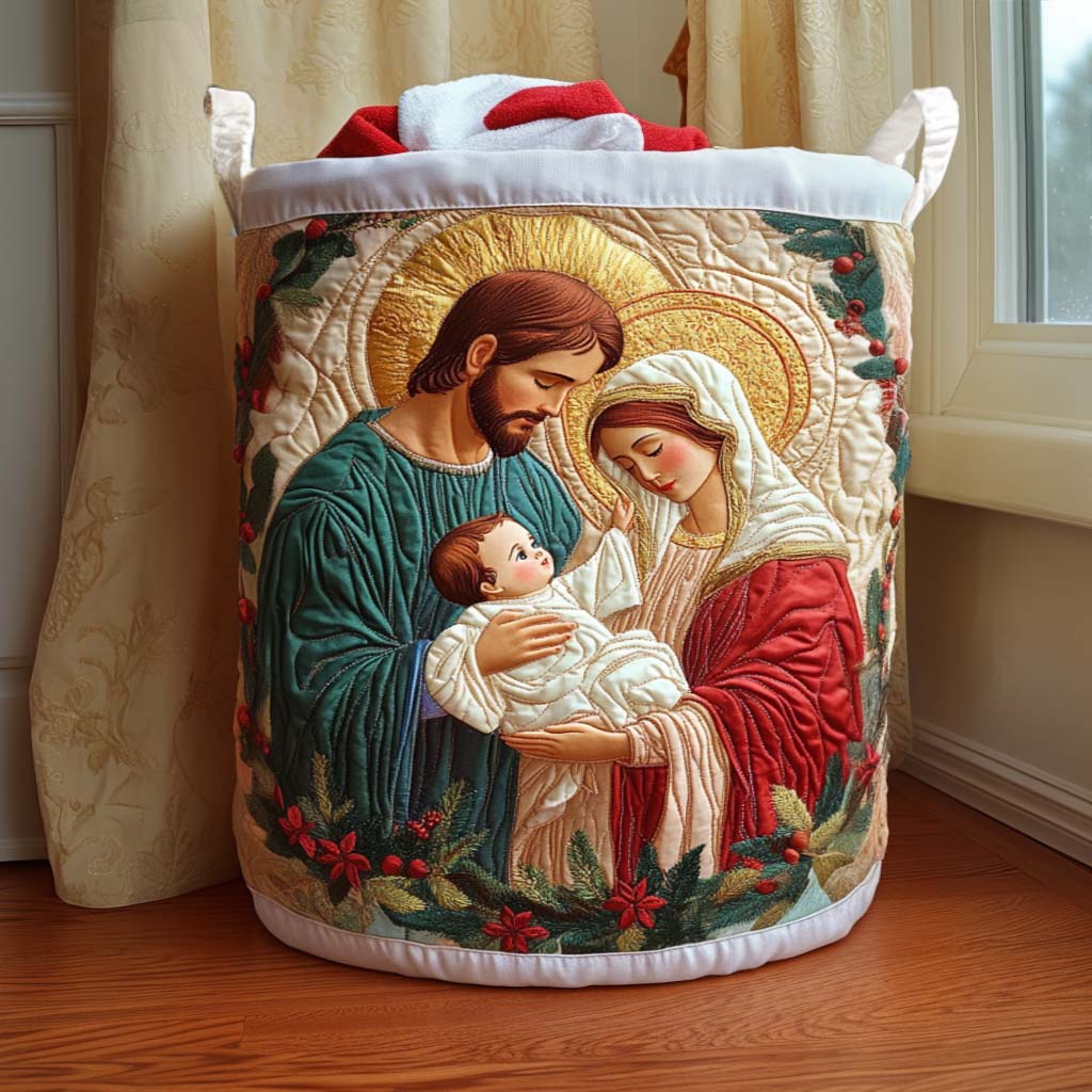 Joyful Birth Quilted Laundry Basket Clothes Basket Storage Christian Teacher Gifts