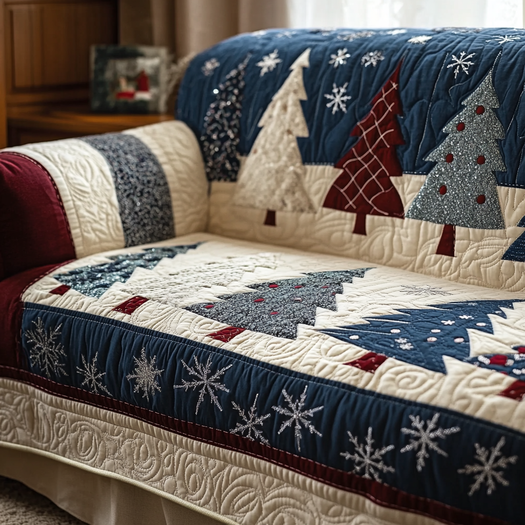 Joyful Forest Quilted Sofa Cover Sectional Couch Covers Best Family Christmas Gifts
