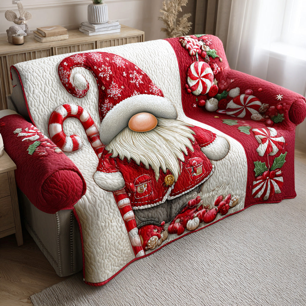 Joyful Gnome Garden Quilted Sofa Cover Couch Covers For Couches Christmas Ideas For Family