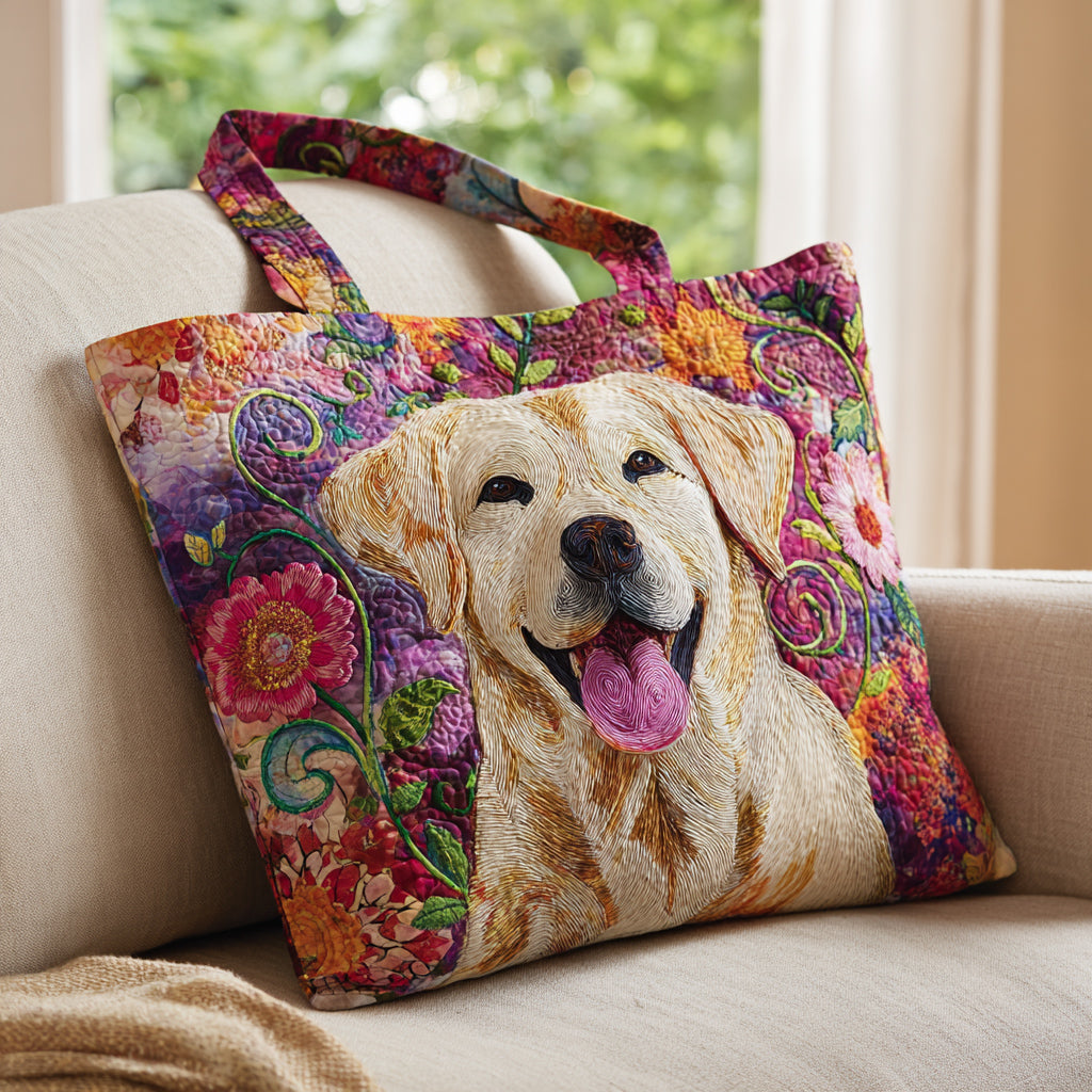 Joyful Labrador Retriever Quilted Tote Bag Nice Tote Bags Gifts For Expecting Mothers