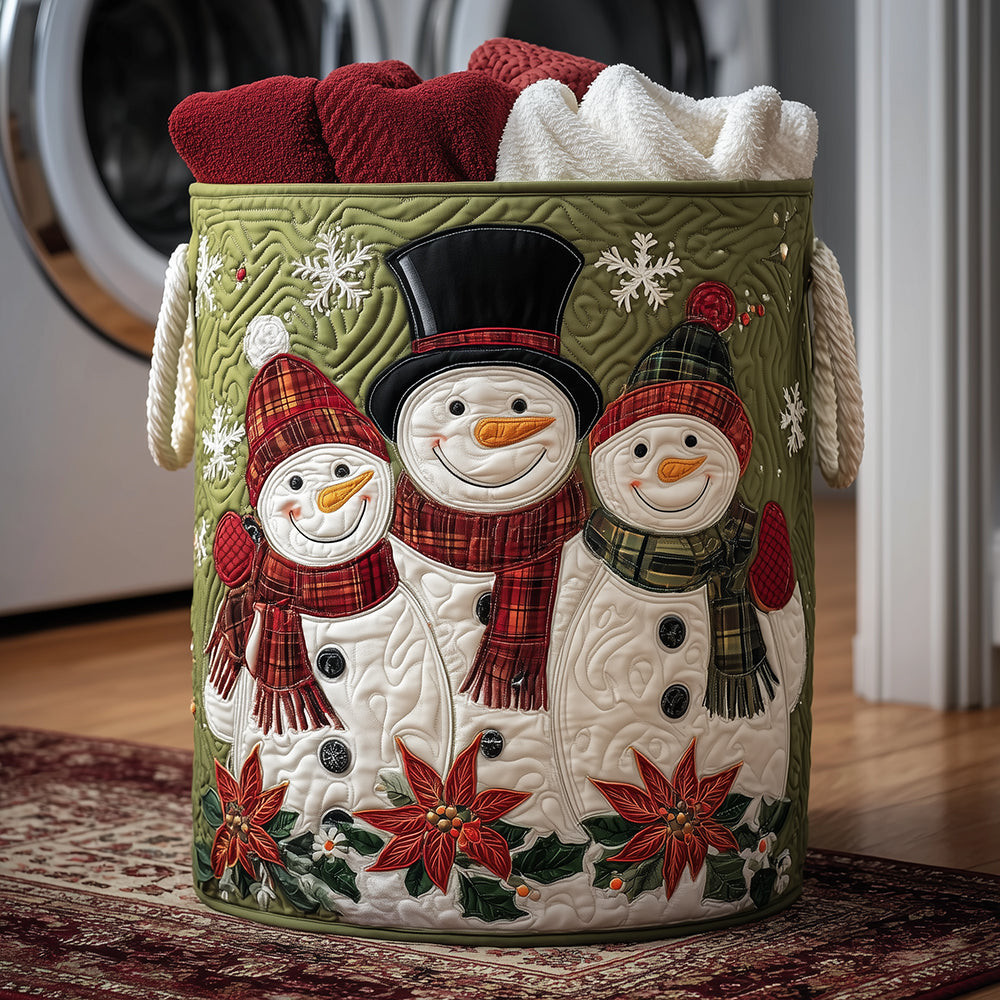 Joyful Snow Family Quilted Laundry Basket Dirty Laundry Basket Christmas Gift Ideas For Him