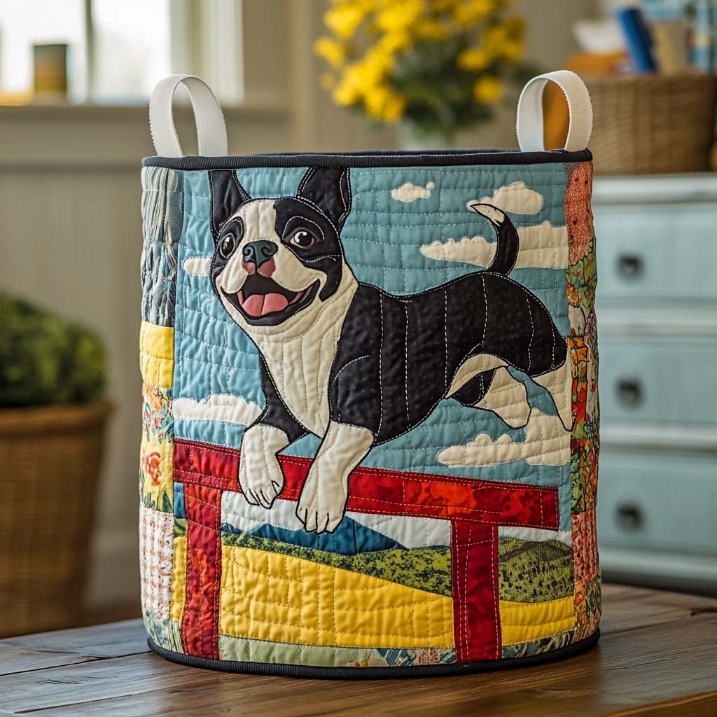 Jumping Joy Quilted Laundry Basket Laundry Room Ideas Good Gifts Dog Lovers