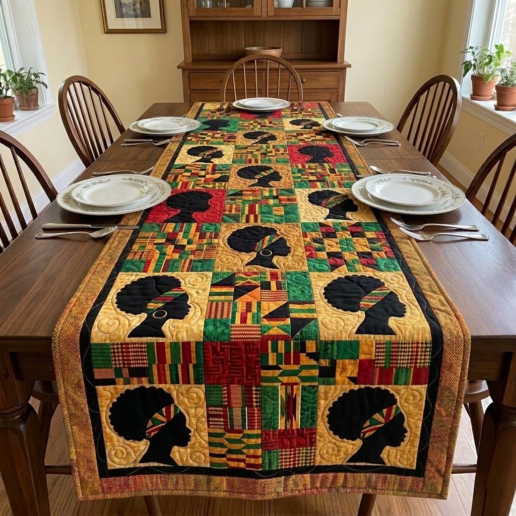 Juneteenth Heritage Quilted Table Runner Dining Table Ideas African American Gifts For Her