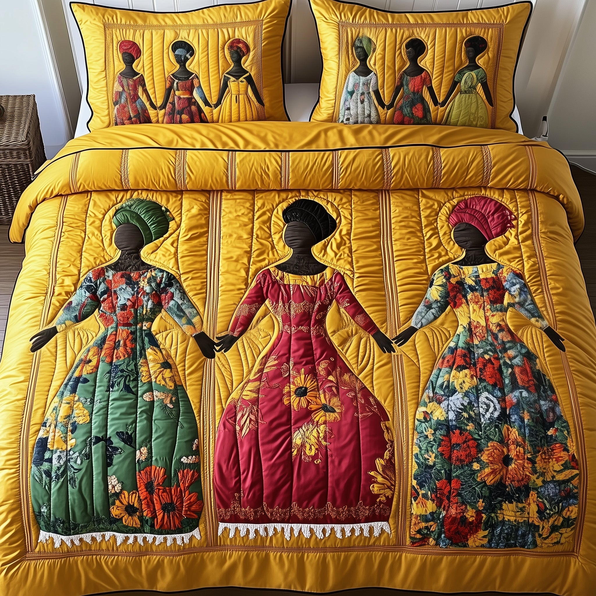 Juneteenth Quilted Bedding Set Bed Bedding Set Best Melanin Gifts For Ladies