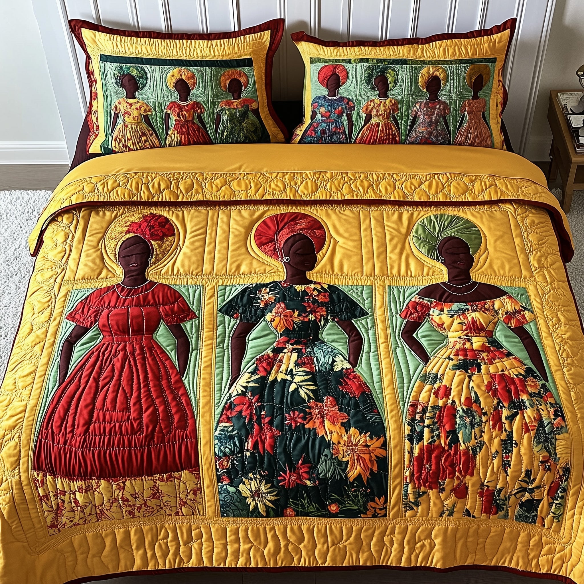 Juneteenth Quilted Bedding Set Bed Decor Gifts For Juneteenth