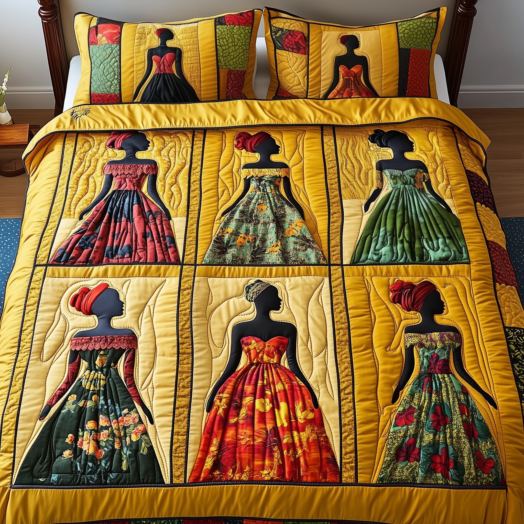 Juneteenth Quilted Bedding Set Bedroom Ideas Melanin Gifts For Black Women