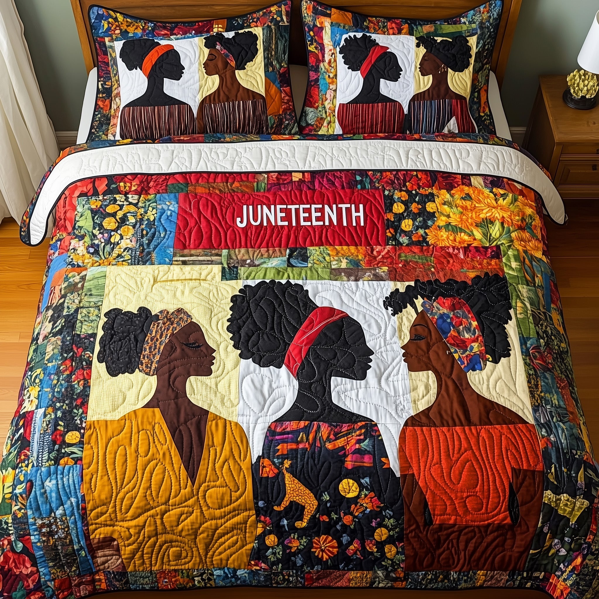 Juneteenth Quilted Bedding Set Best Bedding Sets Best African American Gifts