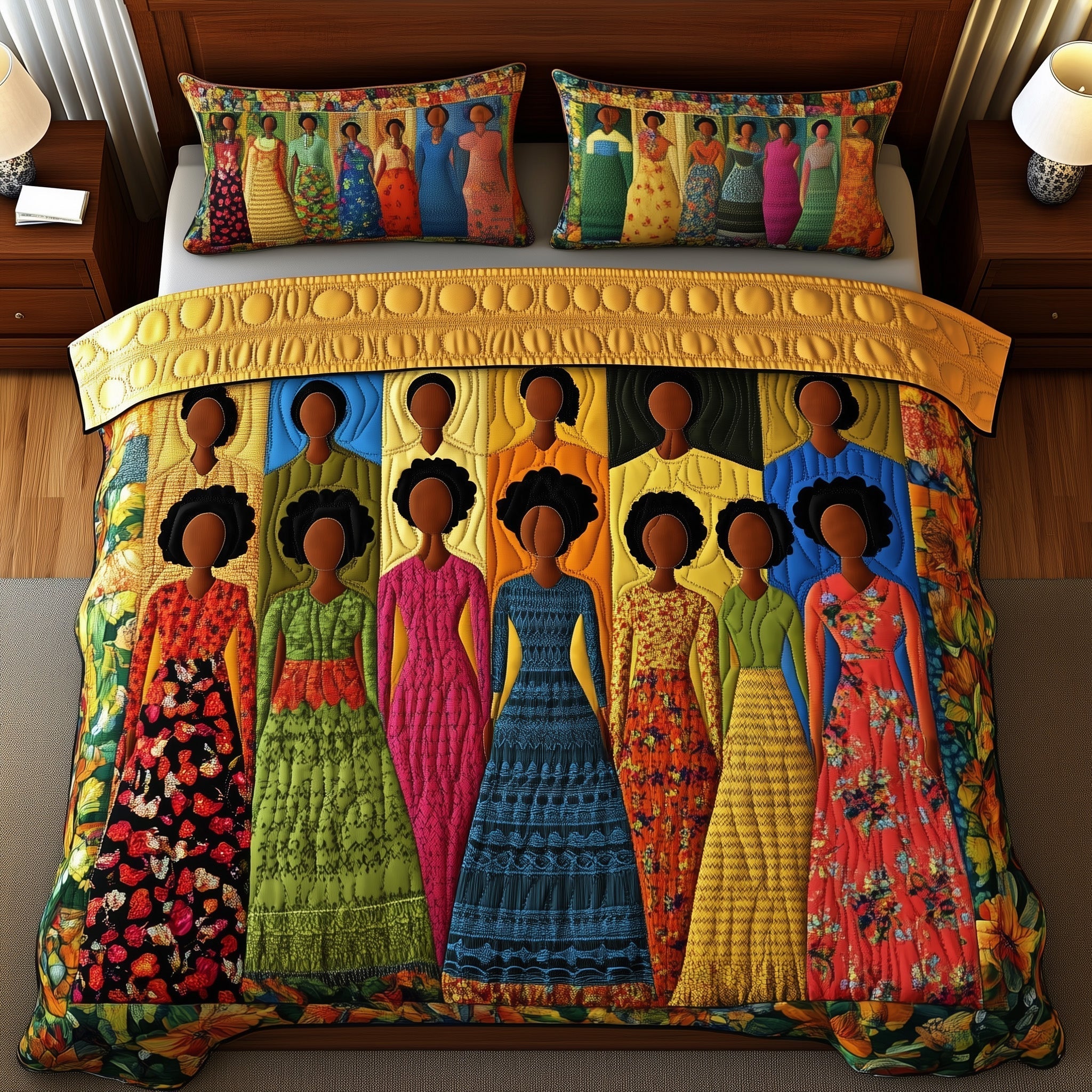 Juneteenth Quilted Bedding Set Best Bedsheets Melanin Black Women Gift Ideas