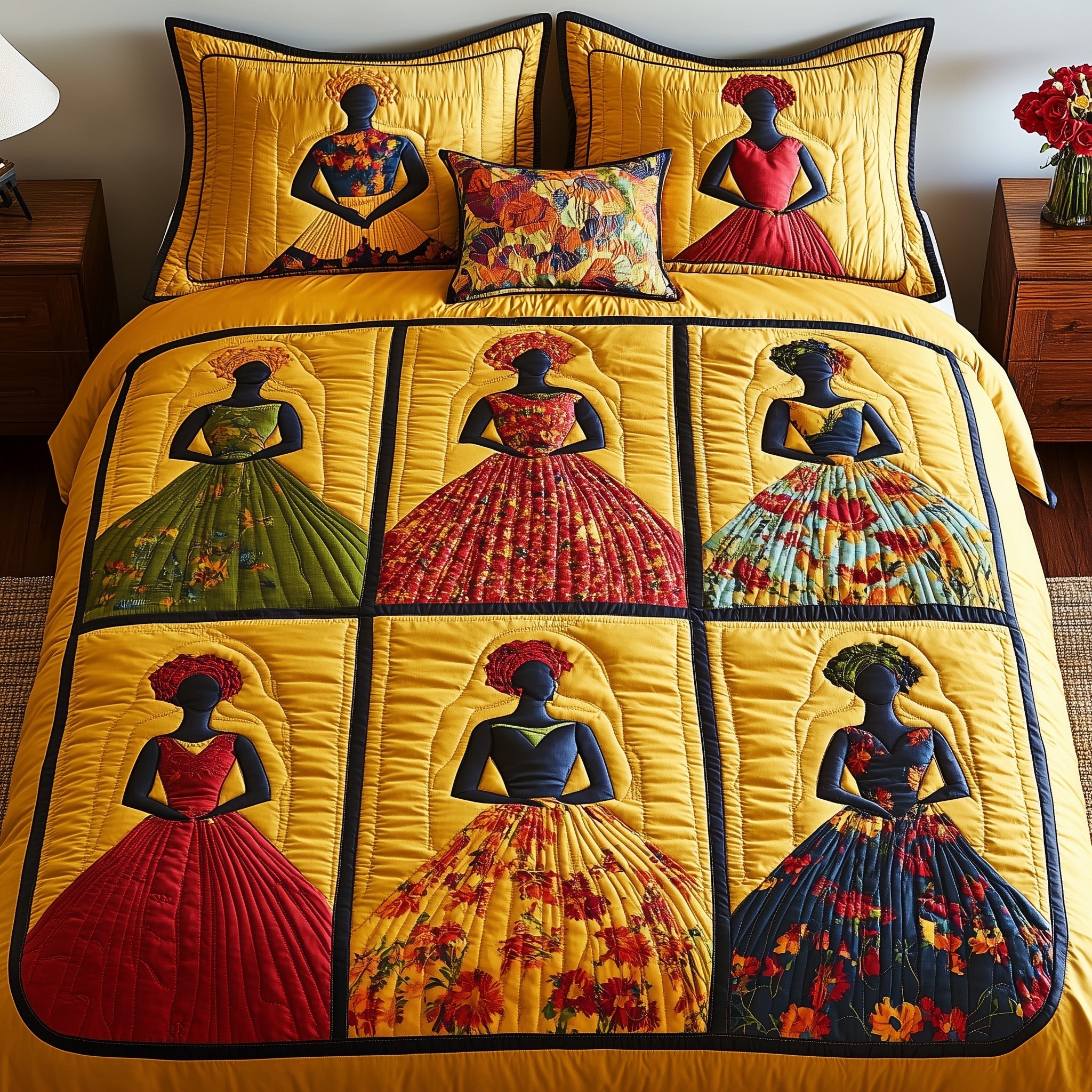 Juneteenth Quilted Bedding Set Boho Bedroom Ideas Juneteenth Gift Items