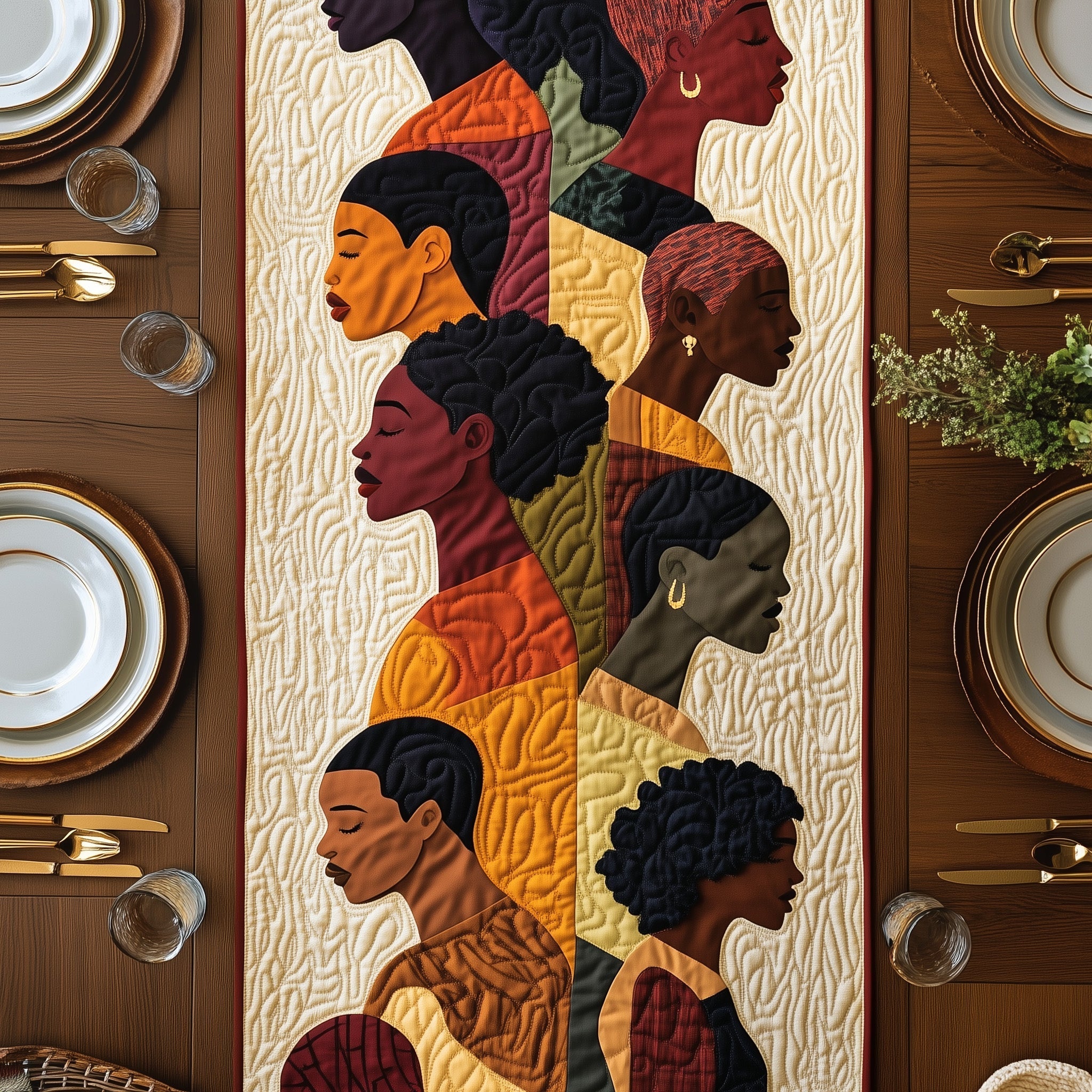 Juneteenth Quilted Table Runner Dining Room Table Centerpieces African American Gifts For Women
