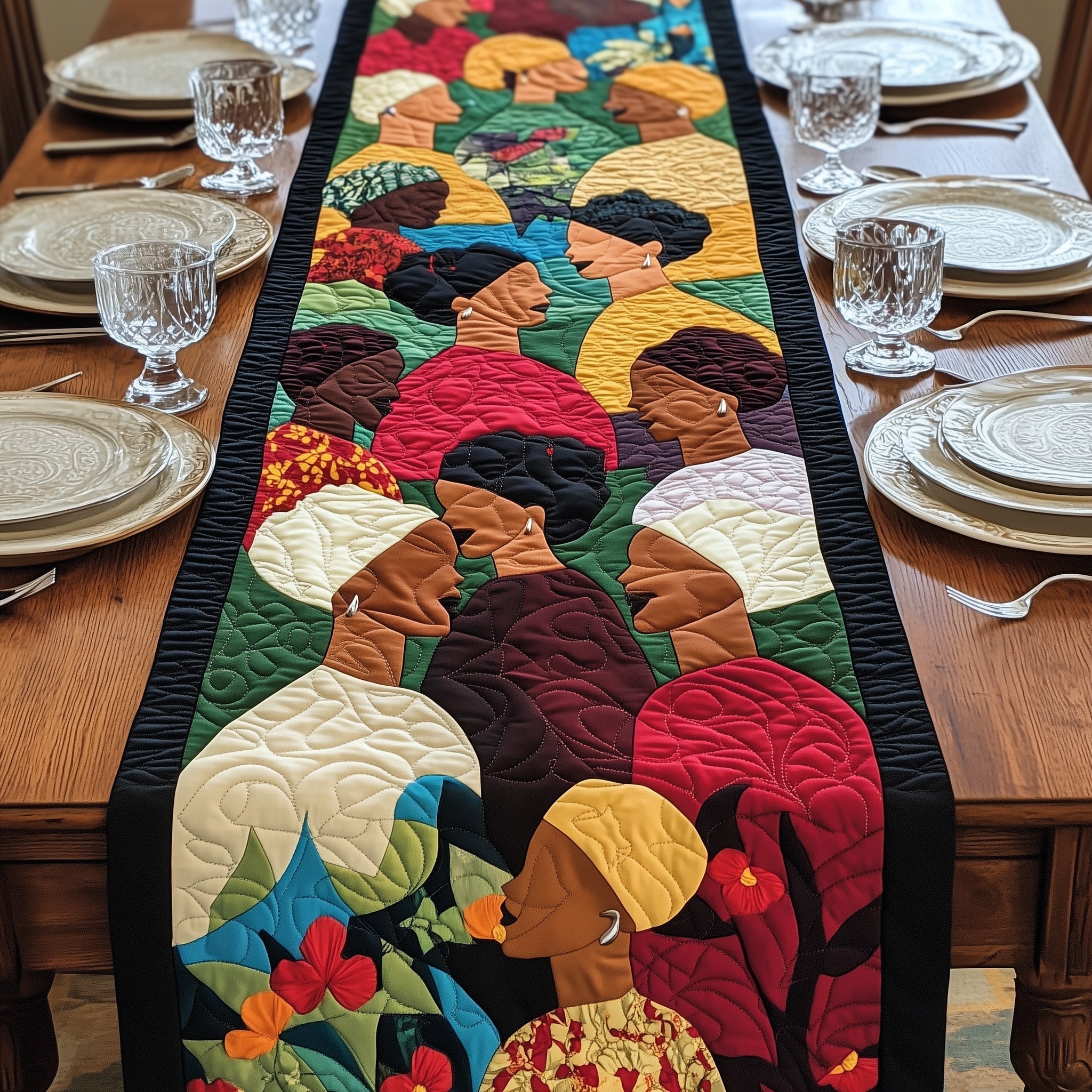 Juneteenth Quilted Table Runner Dining Table Centerpiece Ideas African American Gifts For Her