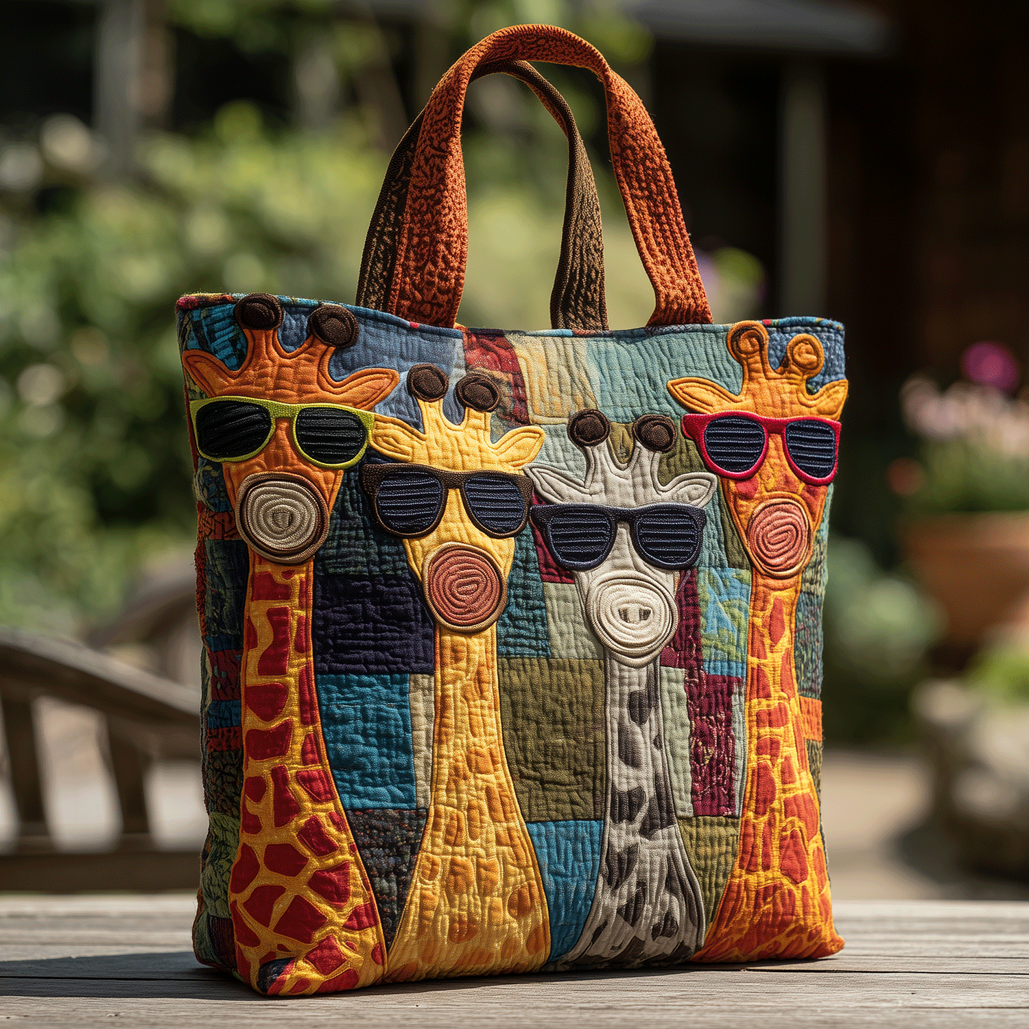 Jungle Giraffe Quilted Tote Bag Shoulder Bags For Women Gifts For Young Moms