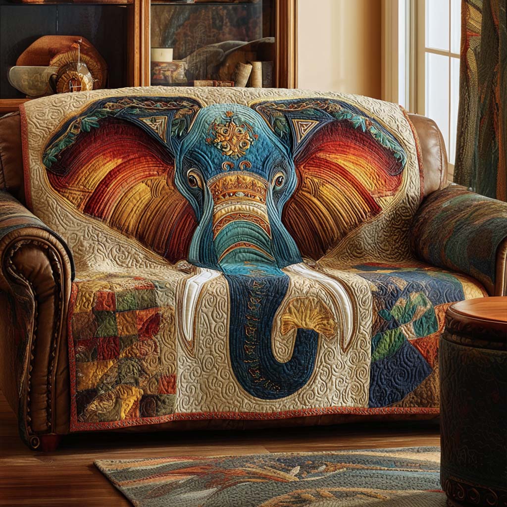 Jungle King Quilted Sofa Cover Sofa Throw Covers Elephant Gifts For Him Her