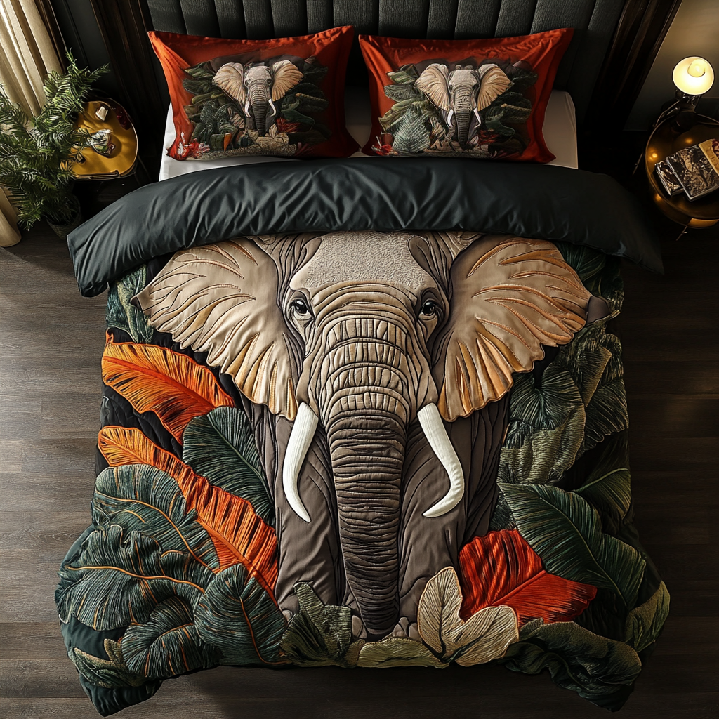 Jungle Majesty Quilted Bedding Set Cute Bed Sheets African American Heritage Month Gifts