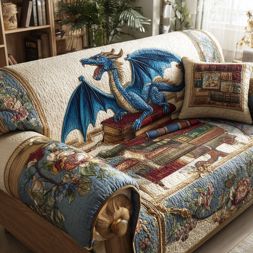 Keeper of Tomes Quilted Sofa Cover Sofa Protector Cover Best Gifts For Readers