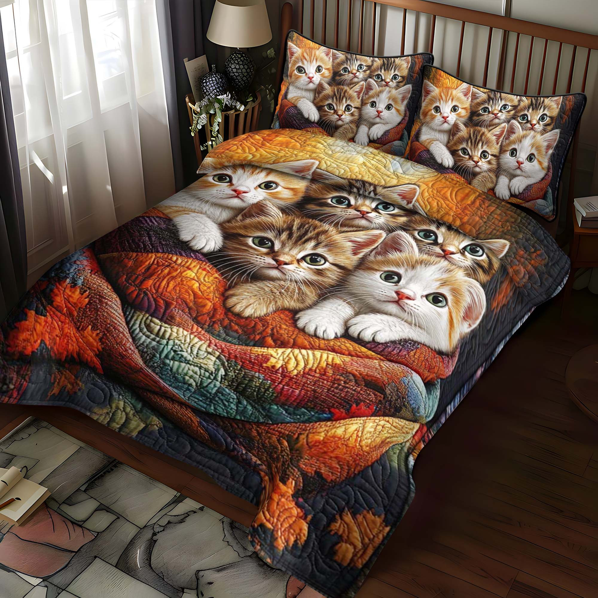 Kitten Bundle Quilted Bedding Set Best Sheet Sets Presents For Cat Lovers