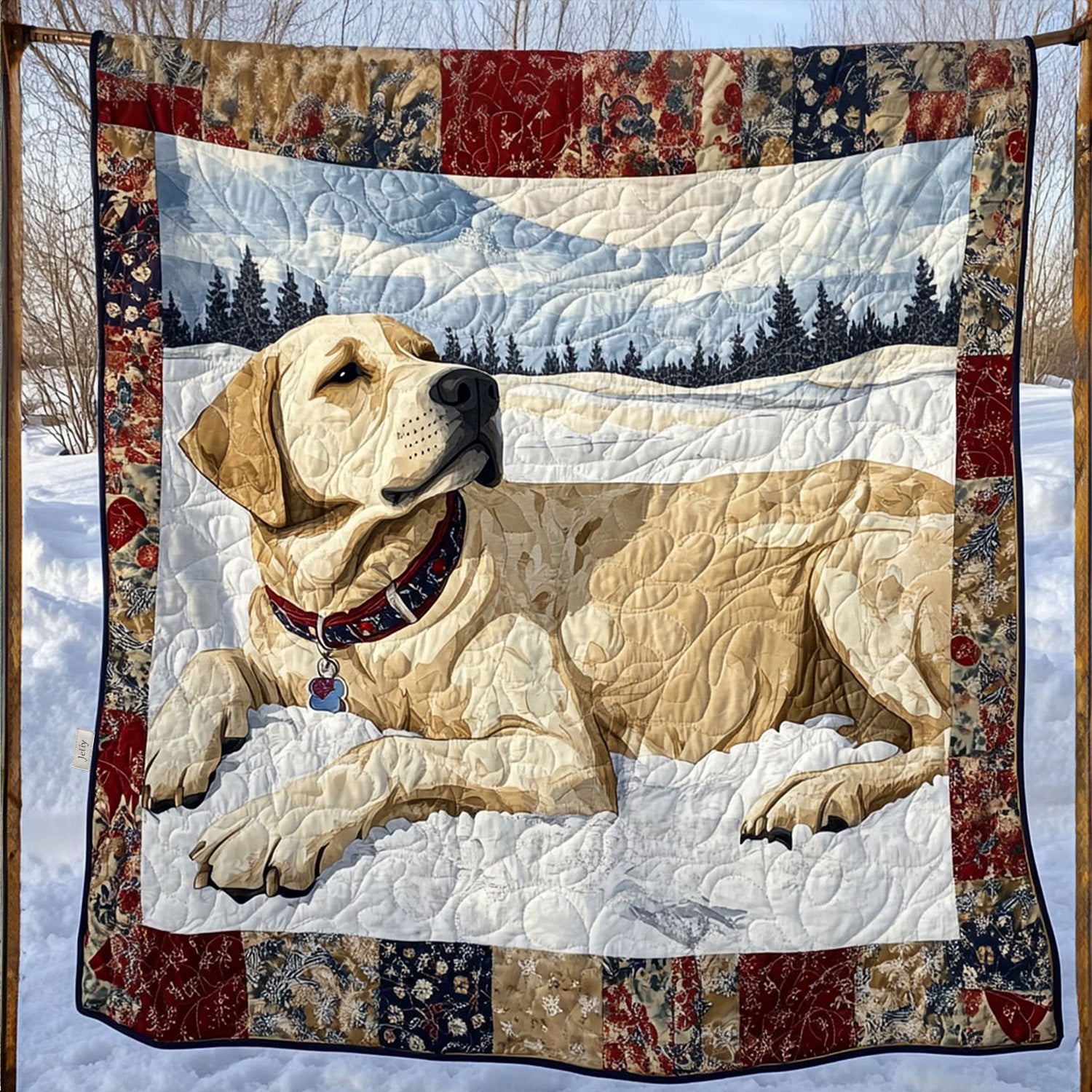 Lab Pals Quilted Blanket Bedding Decor Labrador Themed Gifts