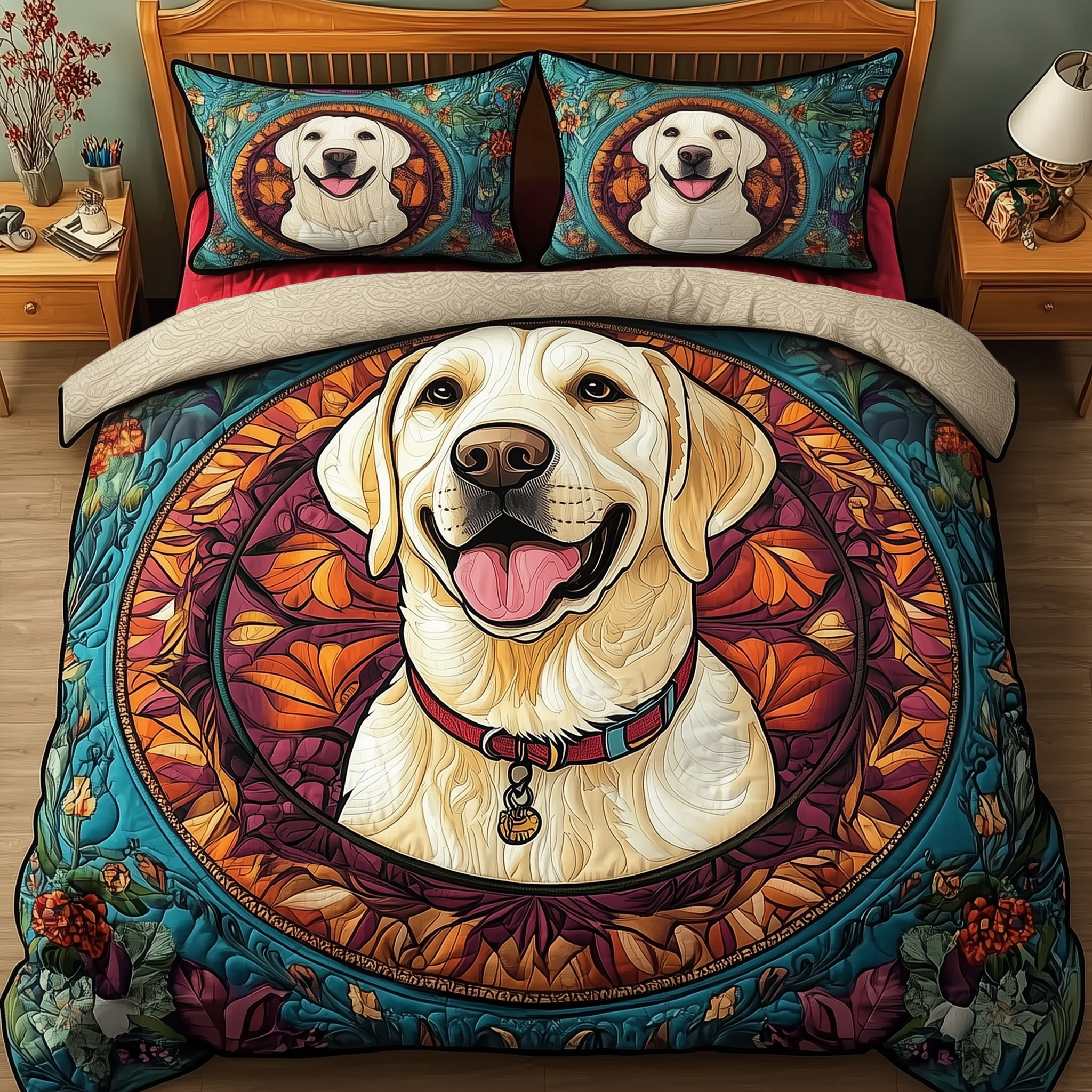 Labrador Quilted Bedding Set Cozy Bedroom Ideas Labrador Gifts For Owners