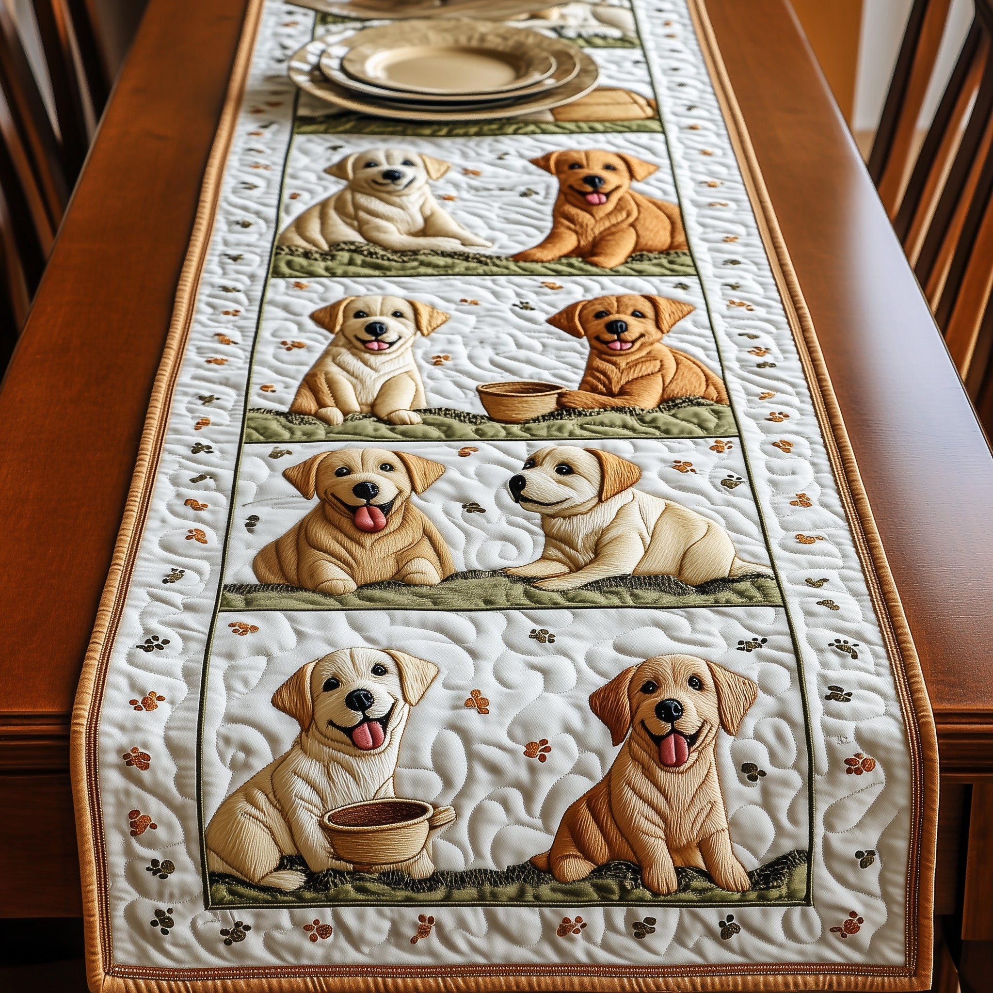 Labrador Retriever Quilted Table Runner Cool Table Runner Animal Lovers Presents