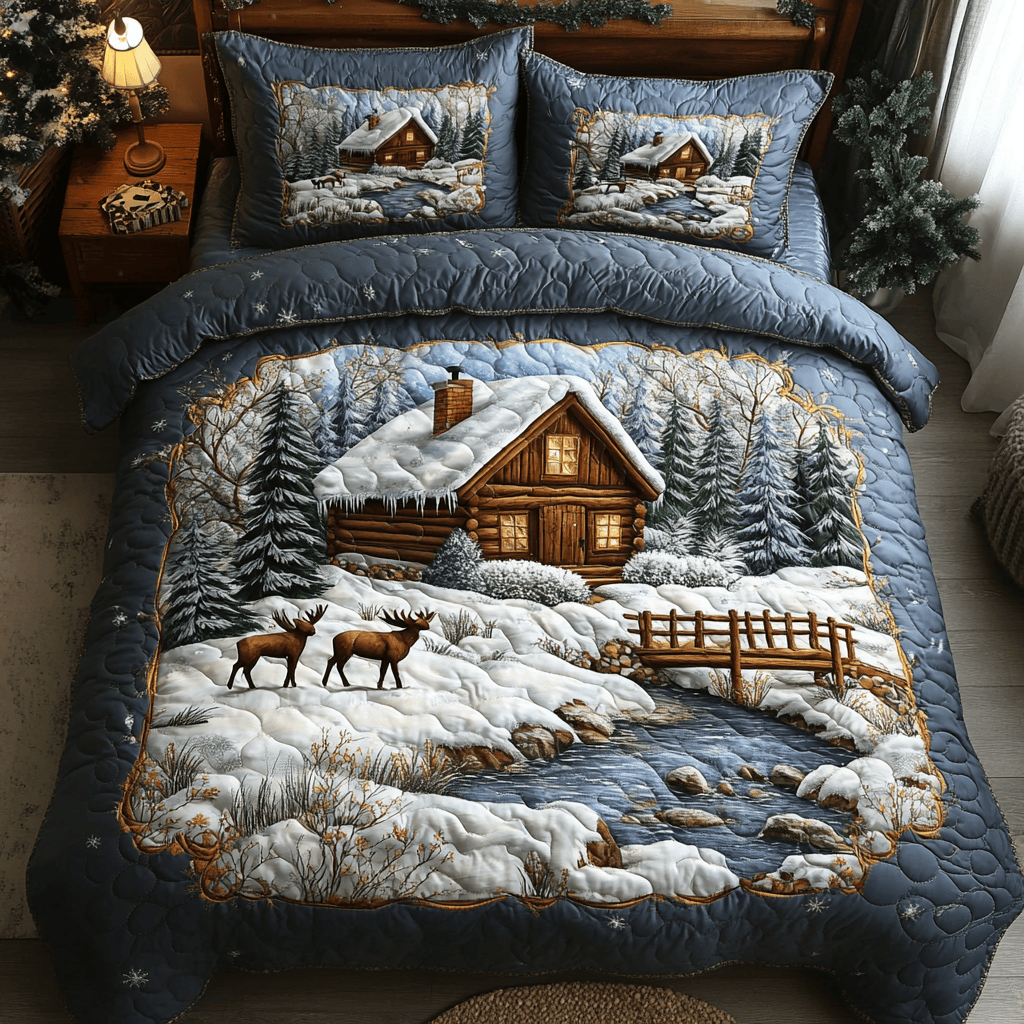 Lakeside Log Cabin Quilted Bedding Set Best Sheet Sets Family Gift Ideas