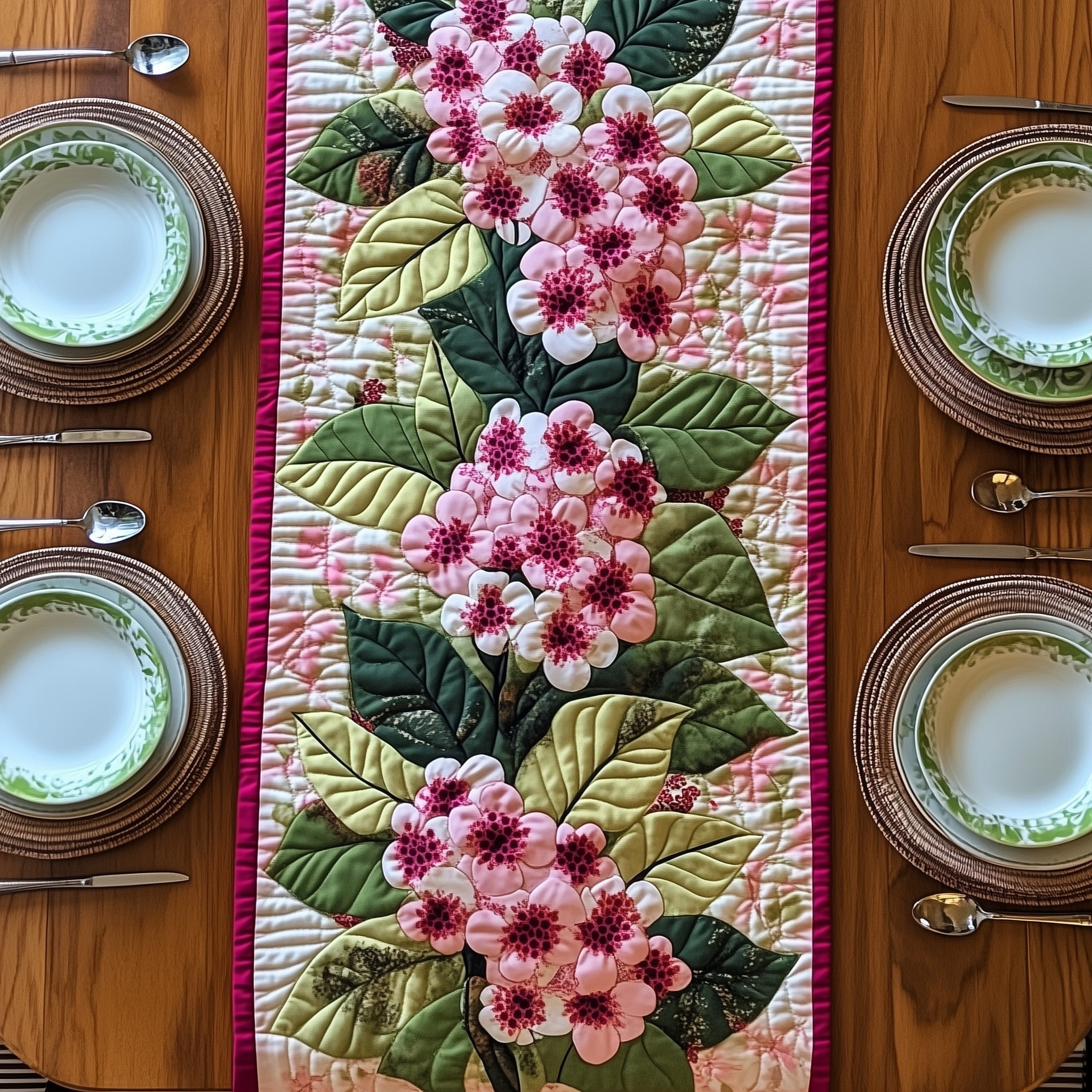 Laurel Charm Quilted Table Runner Bohemian Style Table Runner Present For Your Mom