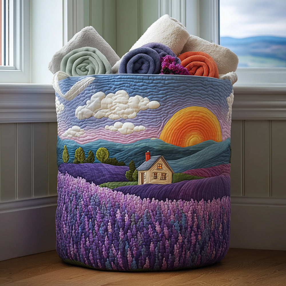 Lavender Field Quilted Laundry Basket The Laundry Basket Gift For Boyfriends Mom