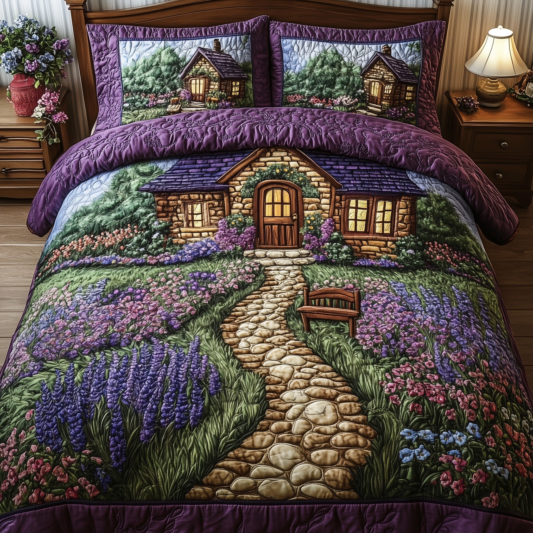 Lavender Lane Cottage Quilted Bedding Set Best Sheets Ever Gifts For Father's Day Ideas
